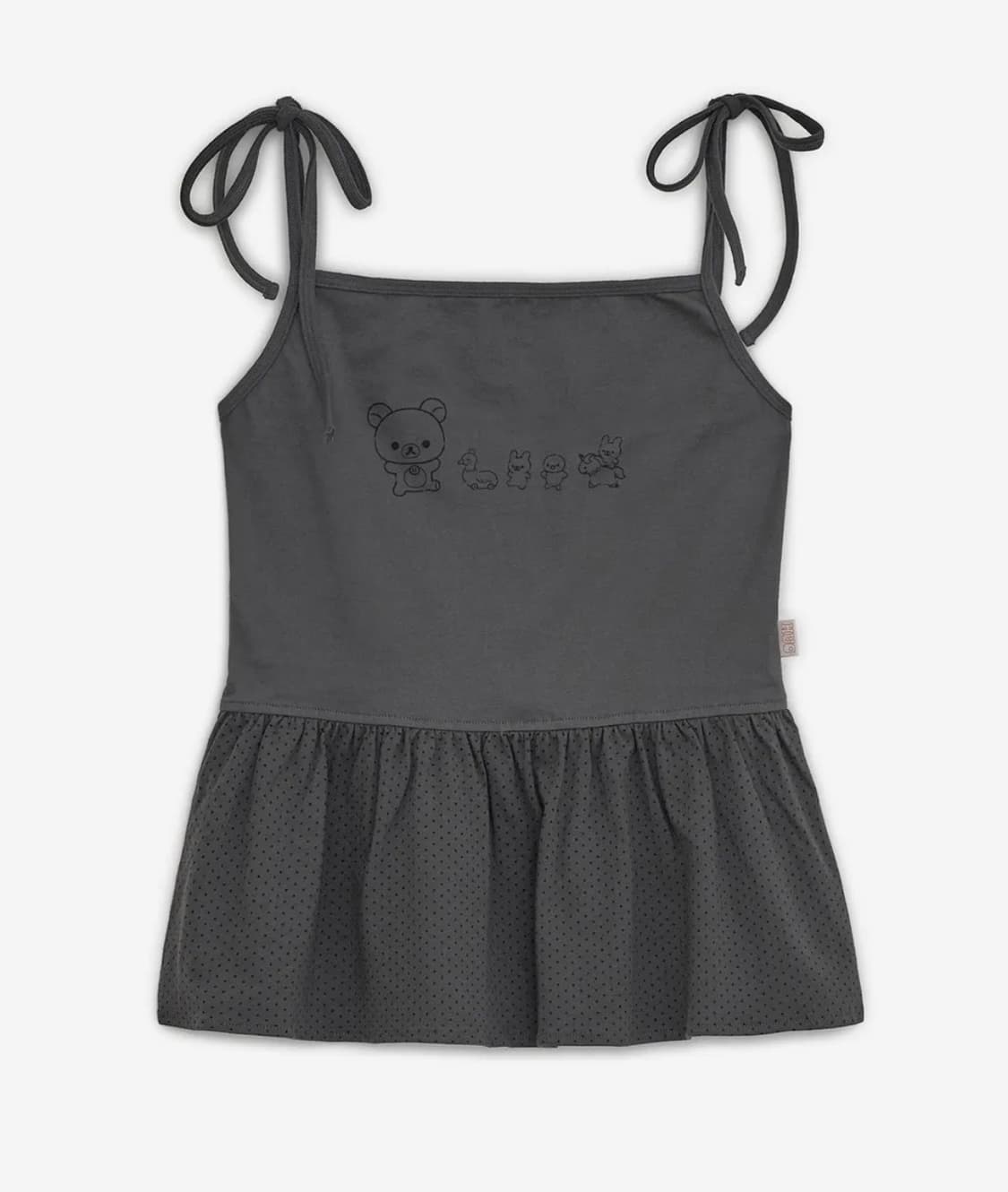 허그유어스킨 베이비돌 코리락쿠마 나시 슬리브리스 차콜 상품이미지1