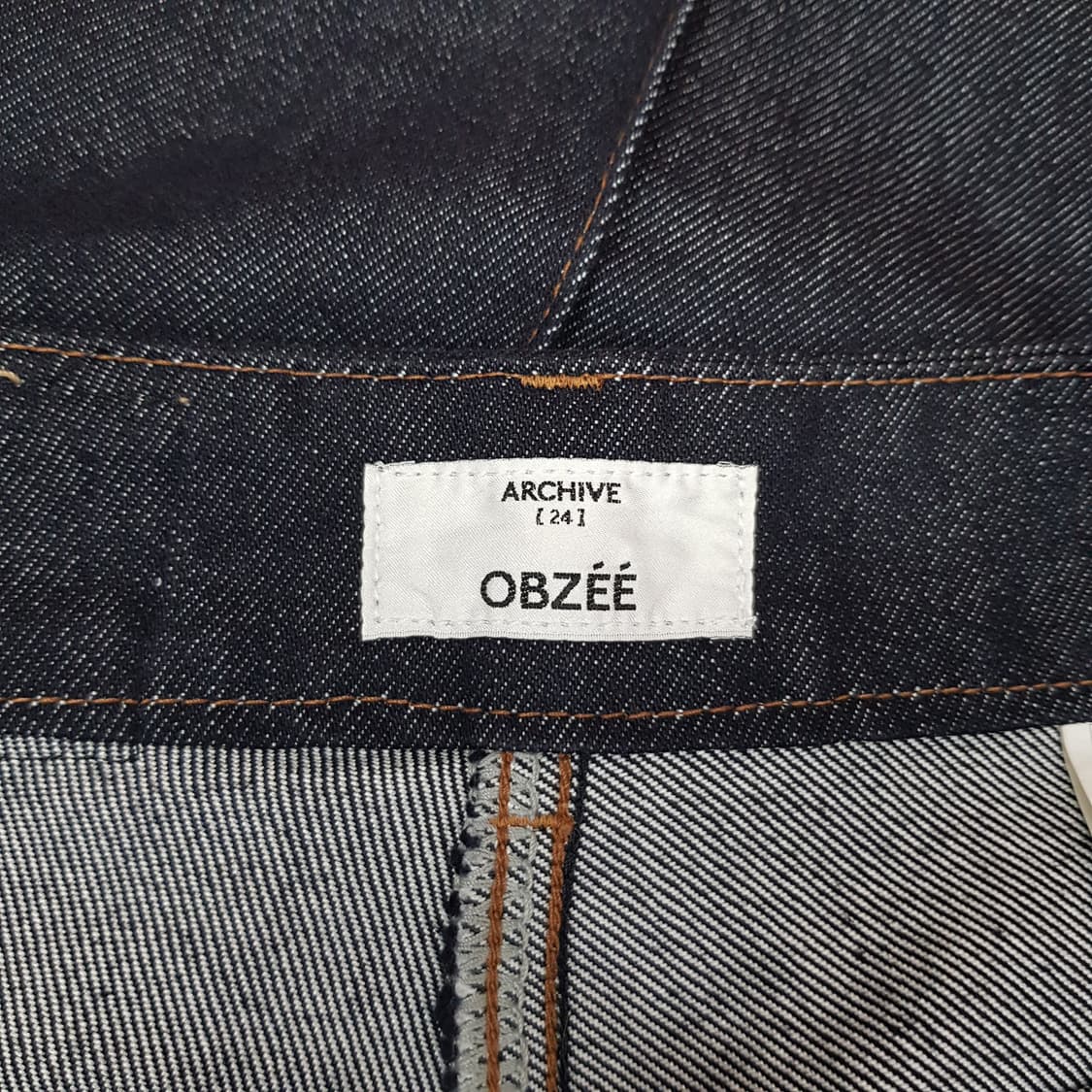 오브제 OBZEE 2023 프론트 절개 와이드 데님 팬츠 XS사이즈 상품이미지5