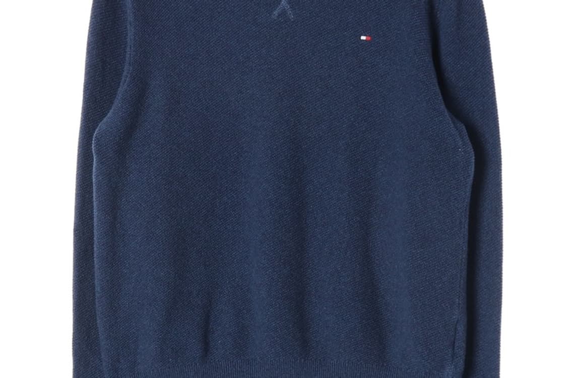 타미힐피거 네이비 브이넥 디테일 코튼 니트 M 상품이미지4