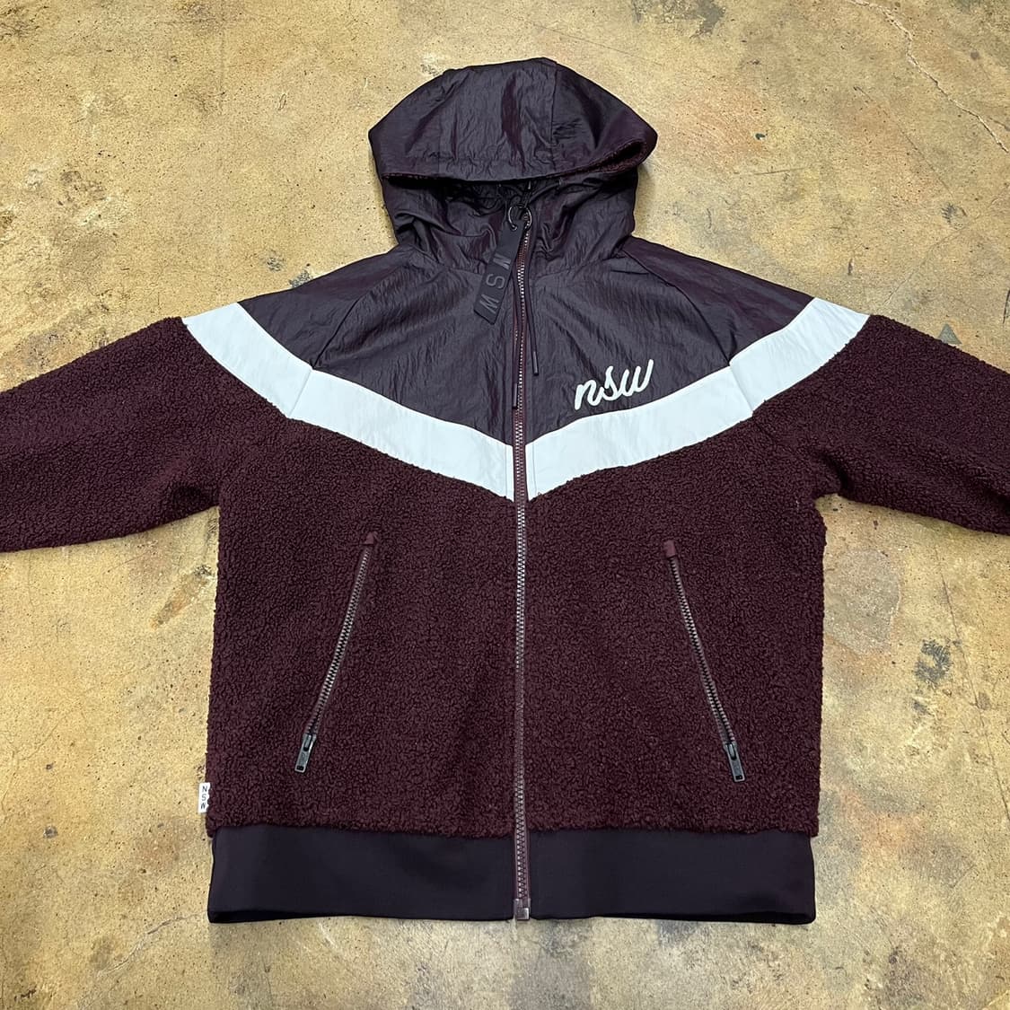 [정품/L] 나이키 NSW 플리스 후드 집업 버건디 b18 상품이미지3
