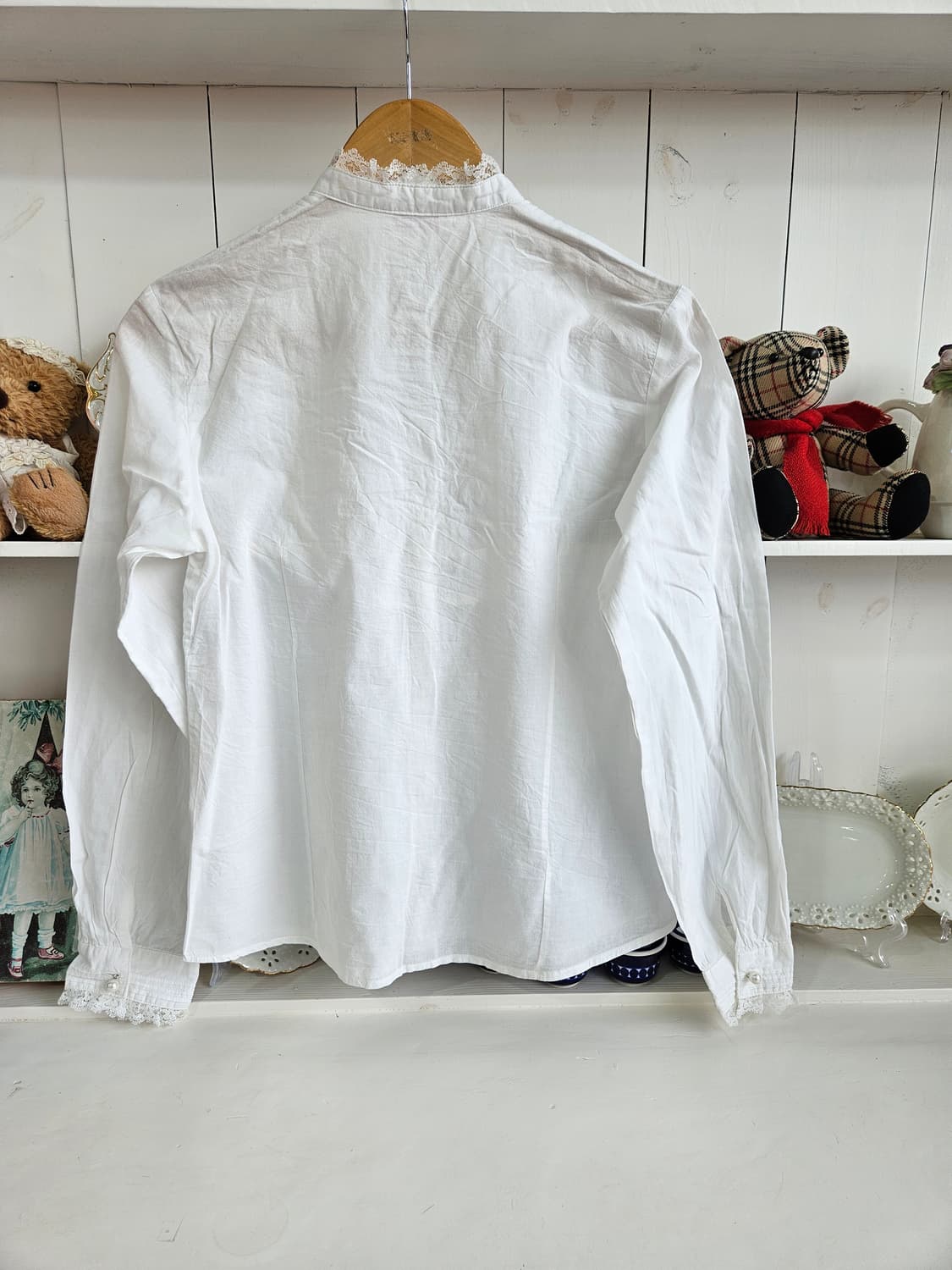 화이트 레이스 블라우스 상품이미지5