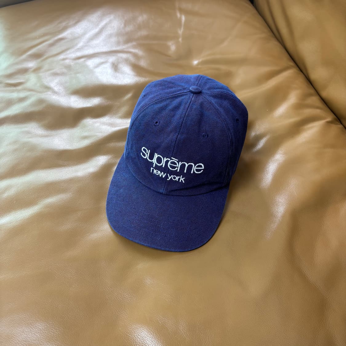 Supreme 슈프림 클래식 로고 캔버스 워시 퍼플 6패널 볼캡 모자 상품이미지1