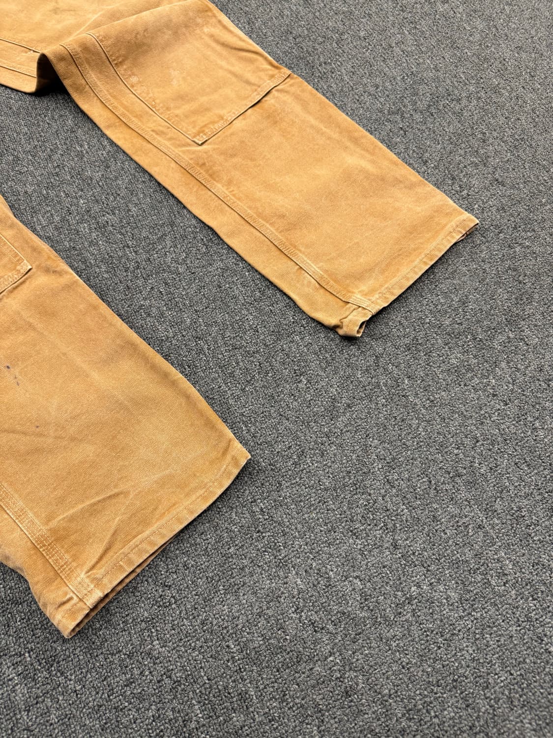 칼하트 빈티지 b01 브라운 더블니 워크팬츠 상품이미지4