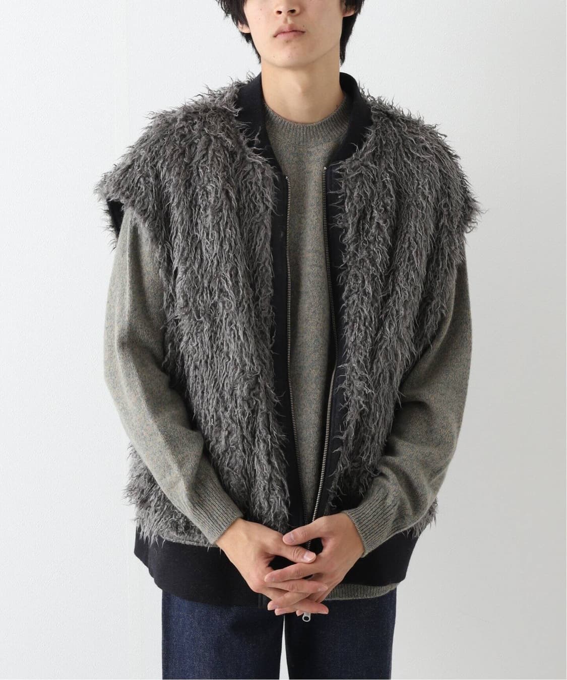  URU Wool Ponch Reversible Zip-Up Vest 상품이미지2