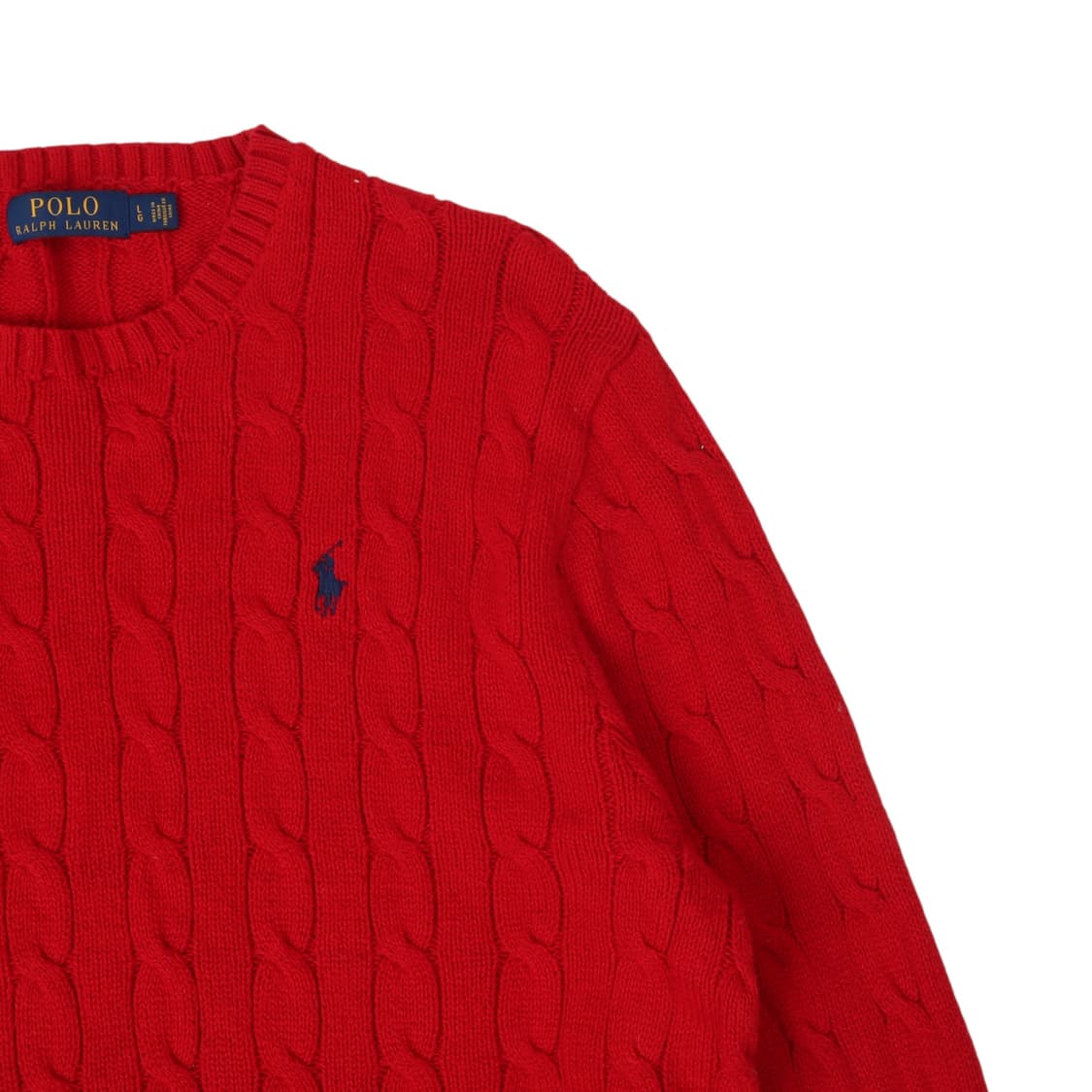 폴로 랄프로렌 레드 코튼 케이블 니트 상품이미지3