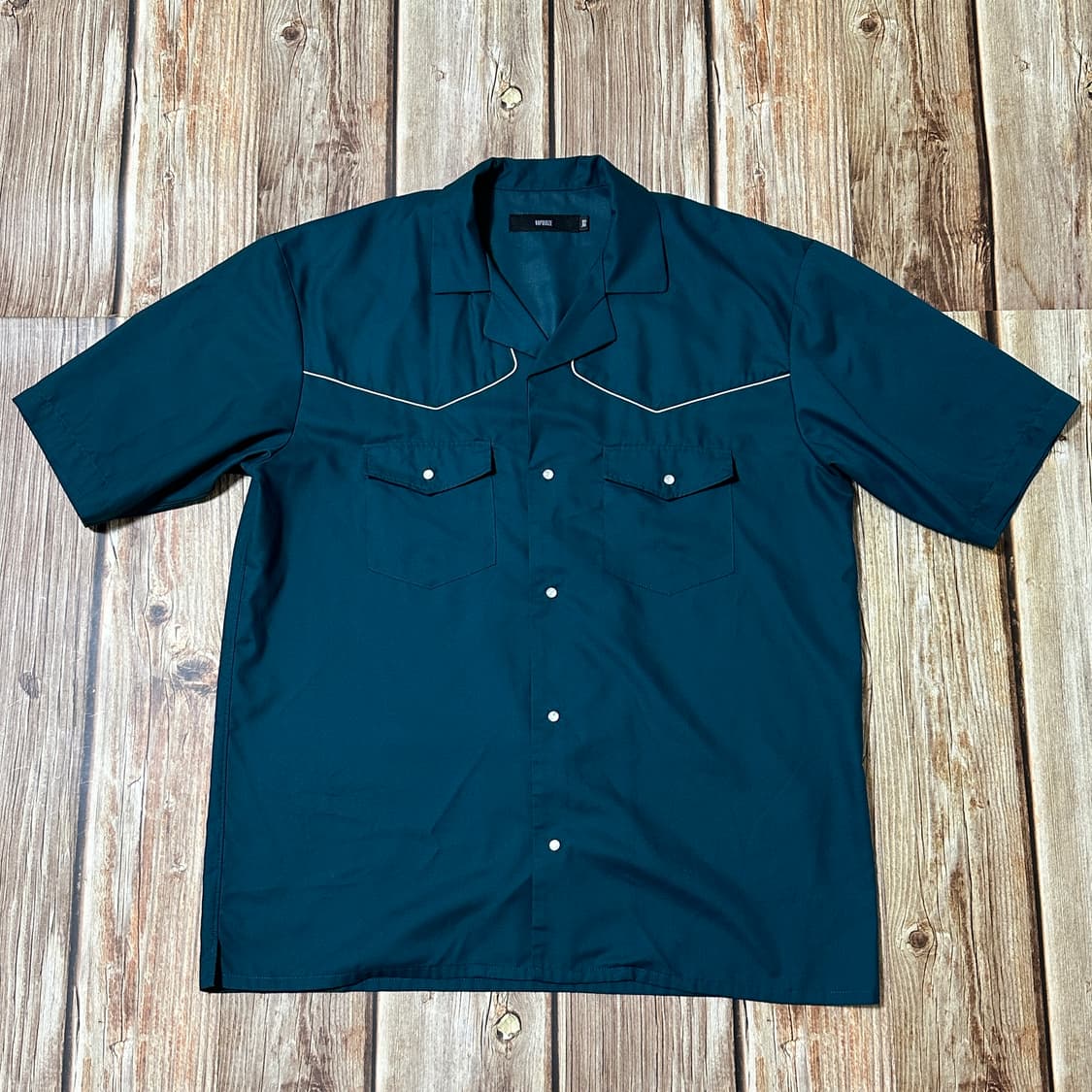 빔즈 Vaporize 웨스턴 반팔 셔츠 그린 색상 L사이즈 상품이미지1