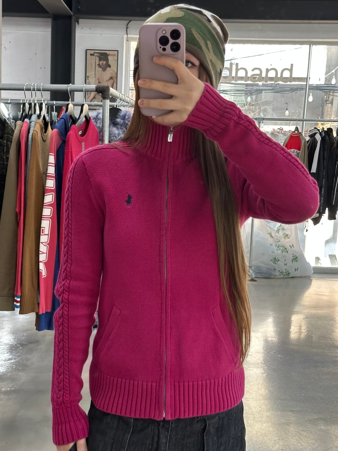 폴로랄프로렌 니트집업 핑크 상품이미지5