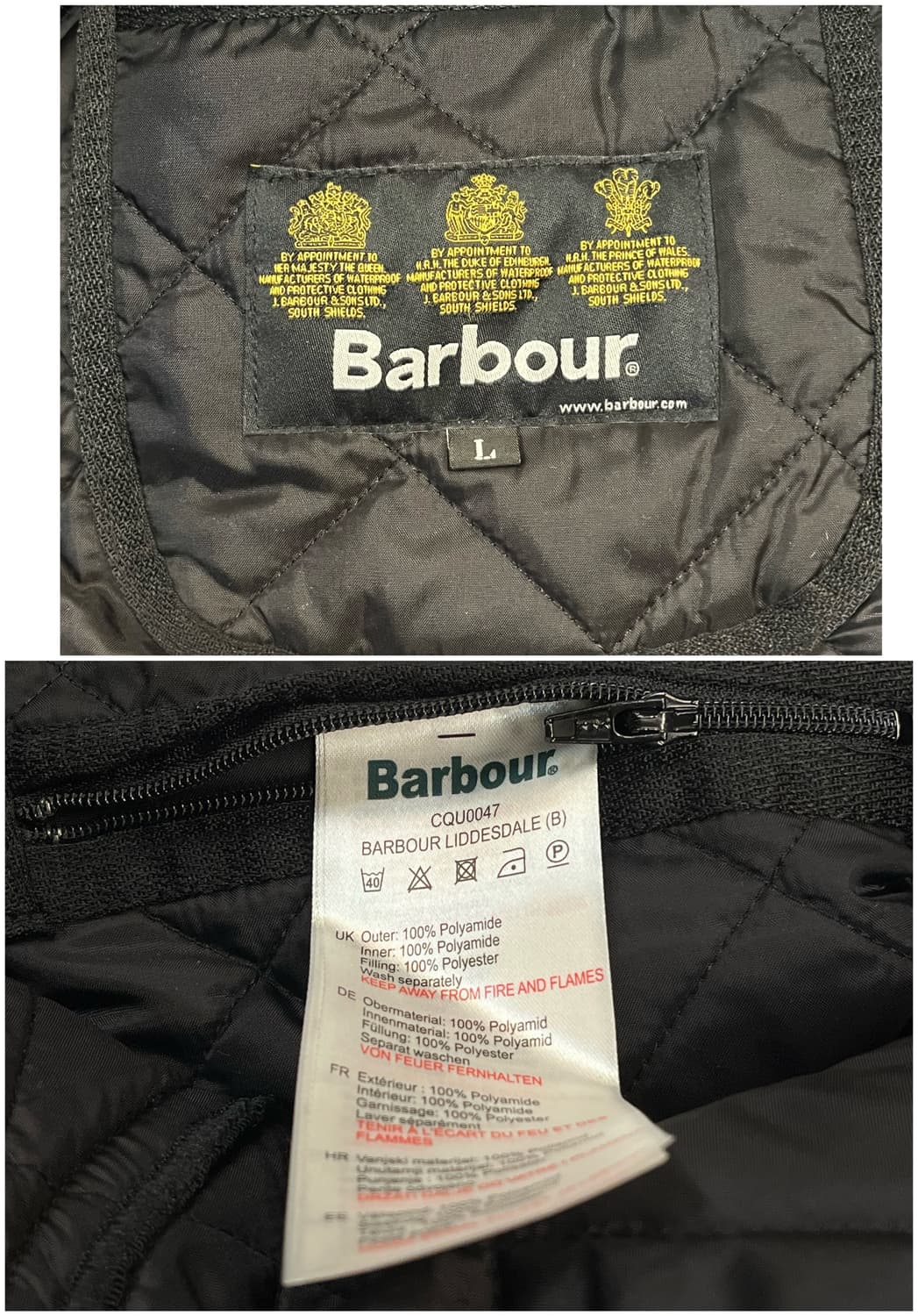 바버 카라 퀄팅 자켓 블랙 키즈 L #csz2163 상품이미지5