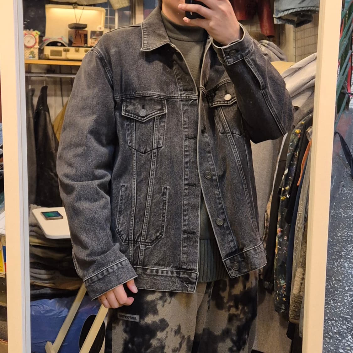 2XL(착샷잇음) 피그먼트워싱 데님자켓  상품이미지3