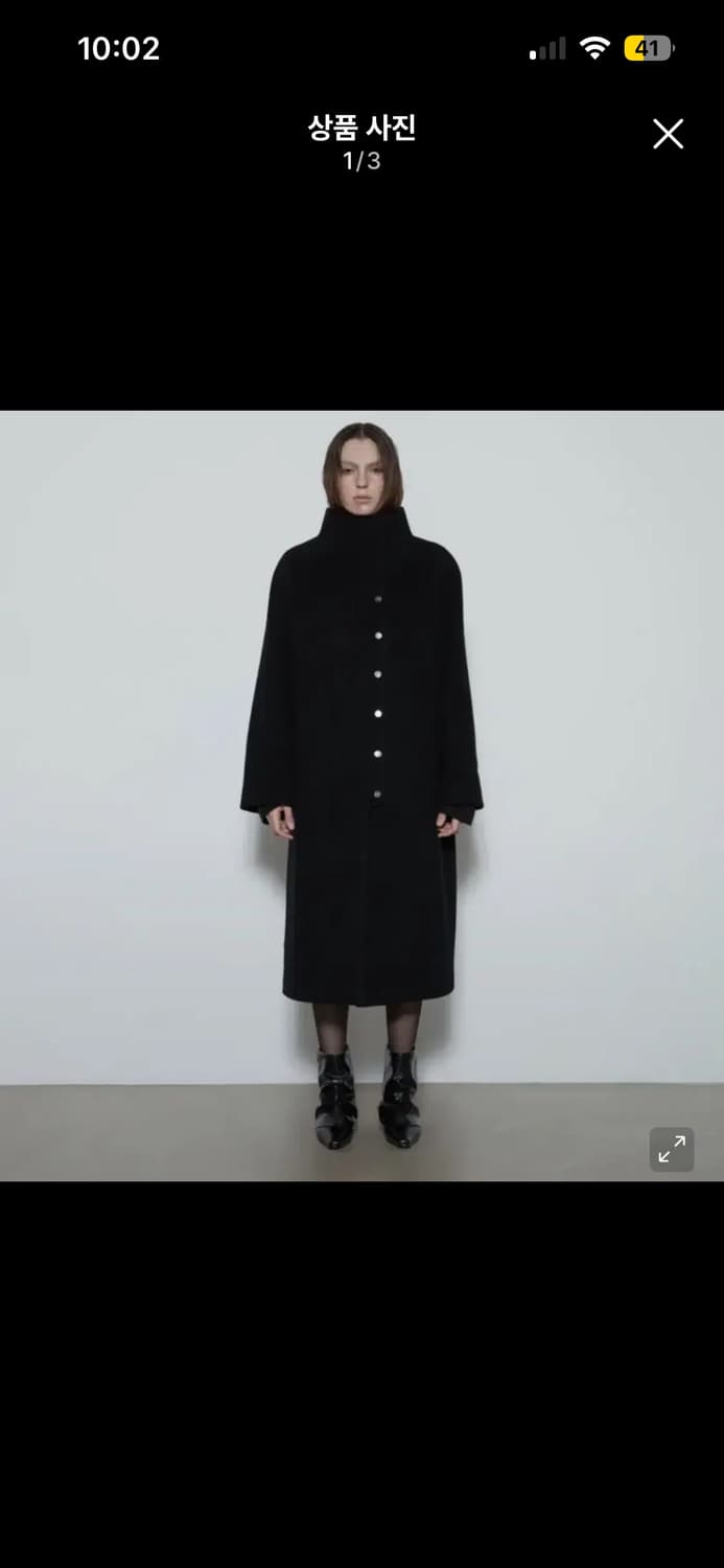 쓰리투에이티 스냅 버튼 울 코트 네이비 s 상품이미지1