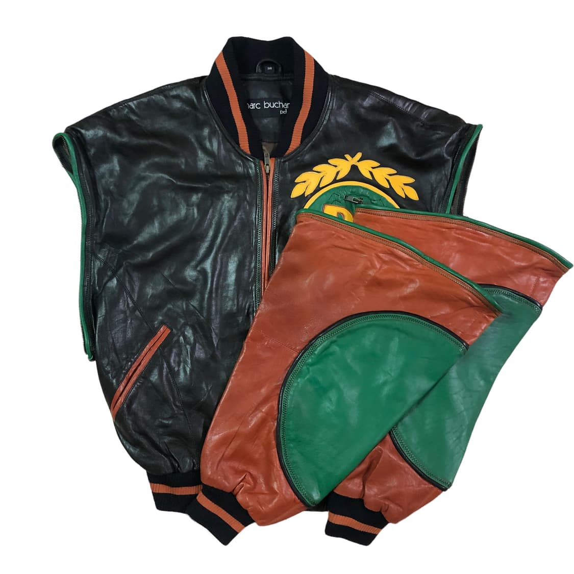 [L] 펠레펠레 양가죽 레더 바시티 자켓 상품이미지4