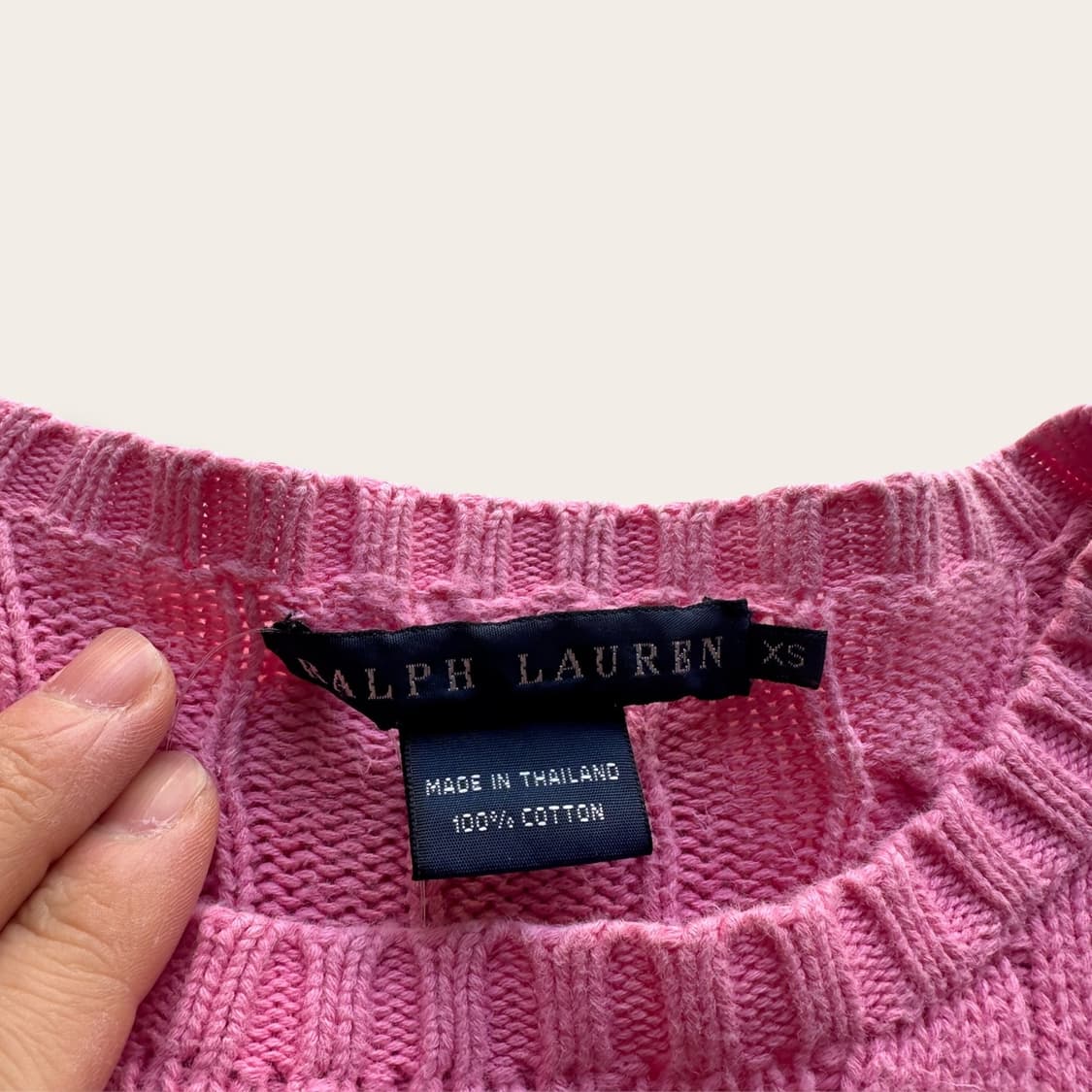 폴로 랄프로렌 피스텔 핑크 케이블 니트 상품이미지3