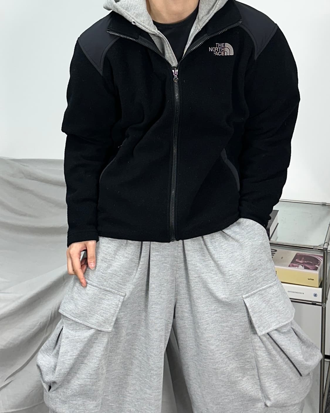 노스페이스 블랙 숄더패치 플리스 자켓 95 상품이미지2
