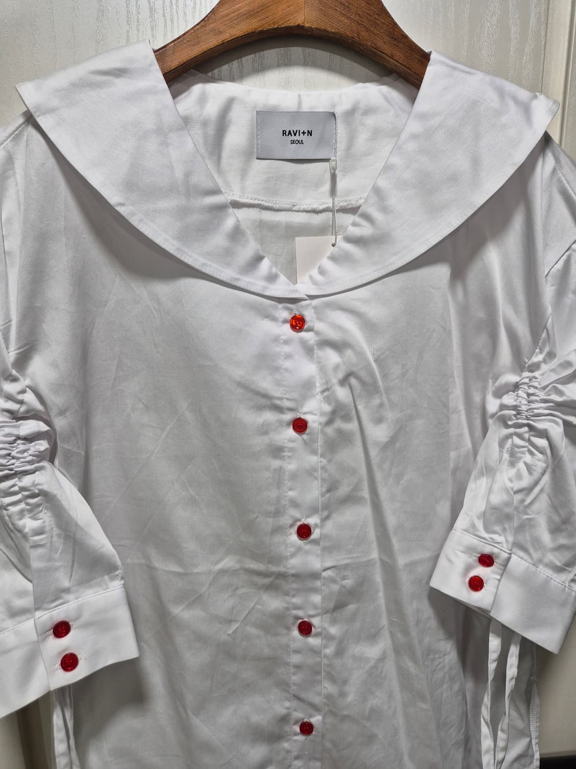 (타임세일)(새상품)RAVI+N 화이트 세일러 블라우스 상품이미지5