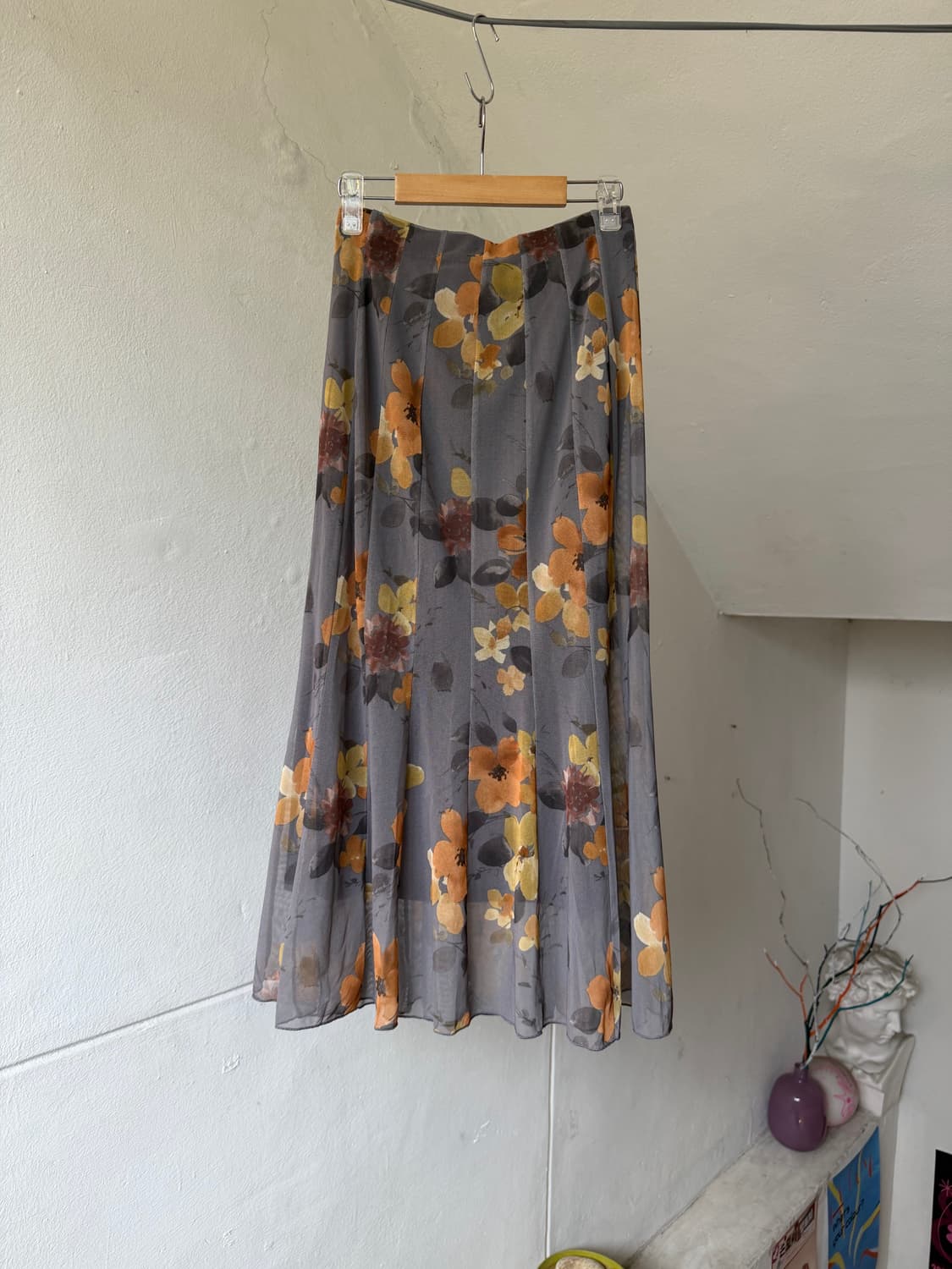 플라워 폴리 네트 롱스커트 상품이미지6