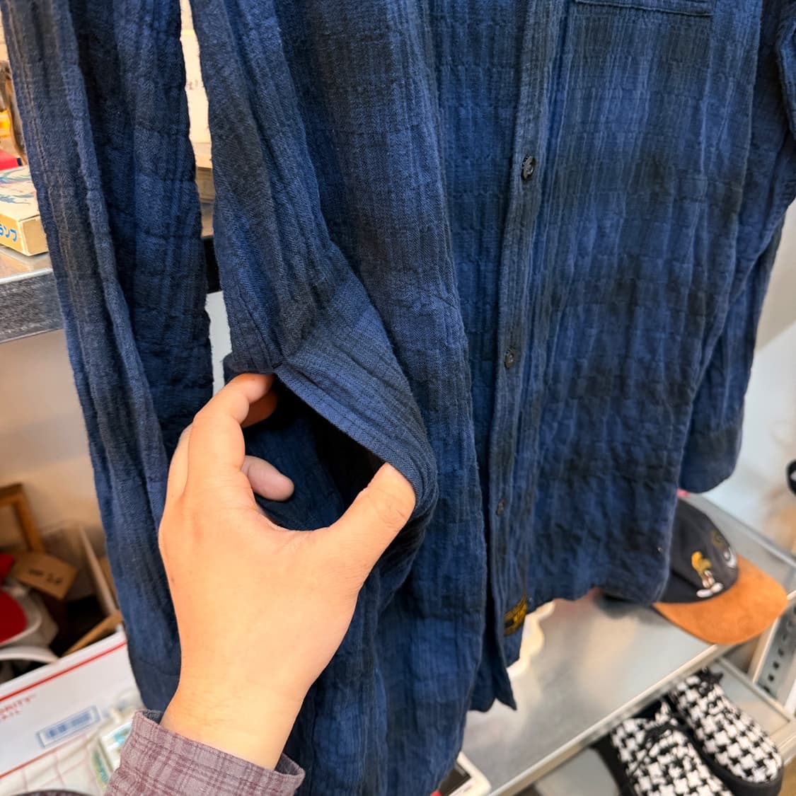 12SS 더블탭스 시어서커 플란넬패턴 셔츠 자켓 홈웨어 상품이미지7