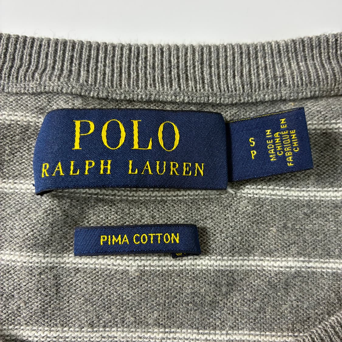 Polo  폴로 랄프로렌 자수 피마코튼 그레이 스트라이프 니트 상품이미지4