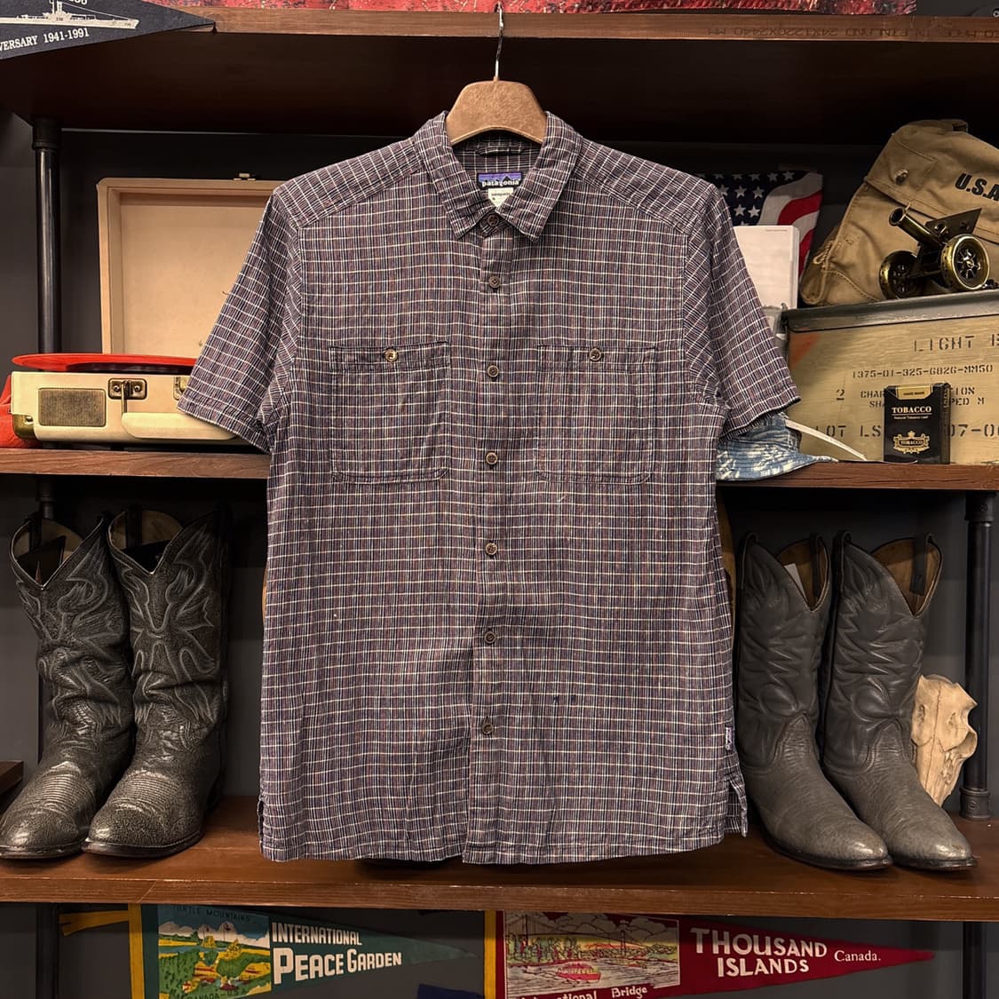 파타고니아 타이니 라이닝 패턴 자카드 코튼 워크셔츠 N1029 상품이미지1