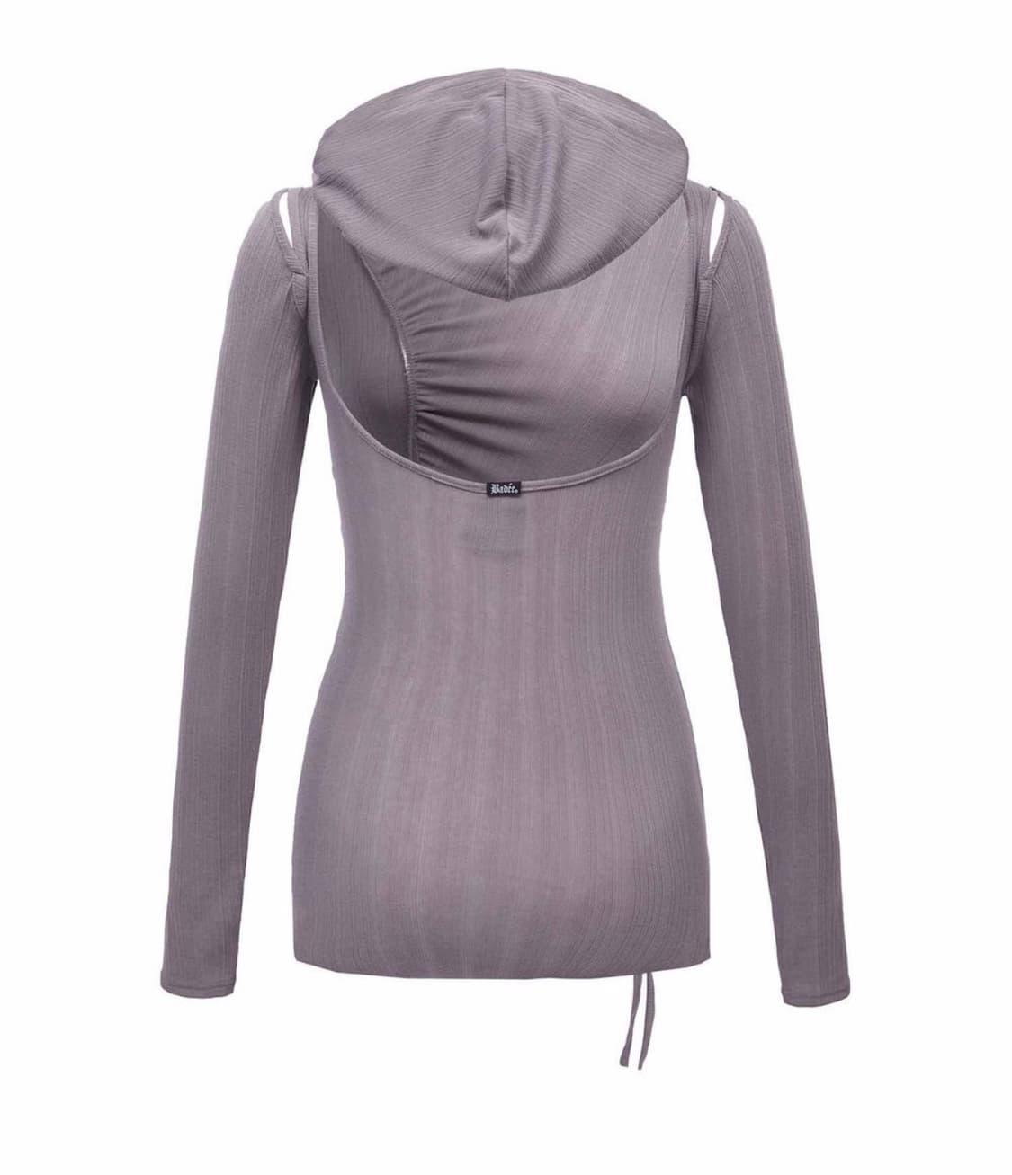 Badee CUTOUT SHIRRING HOODIE DRESS COCOA 상품이미지4