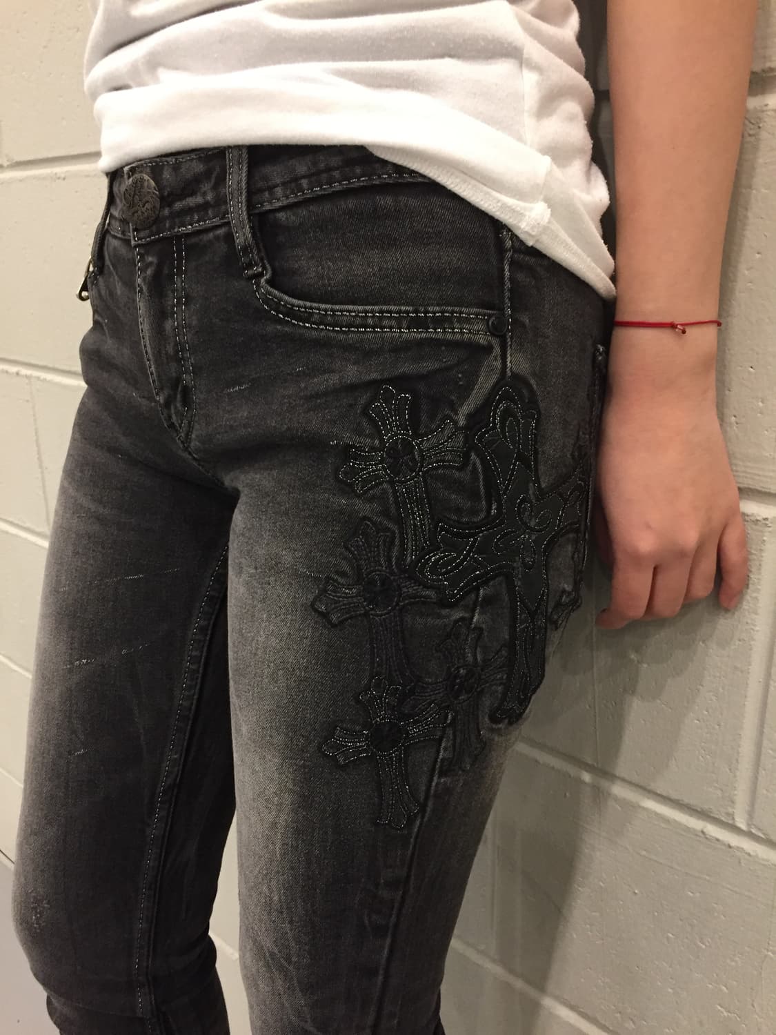 DASTA DENIM 크로스 패치 데님팬츠 상품이미지4