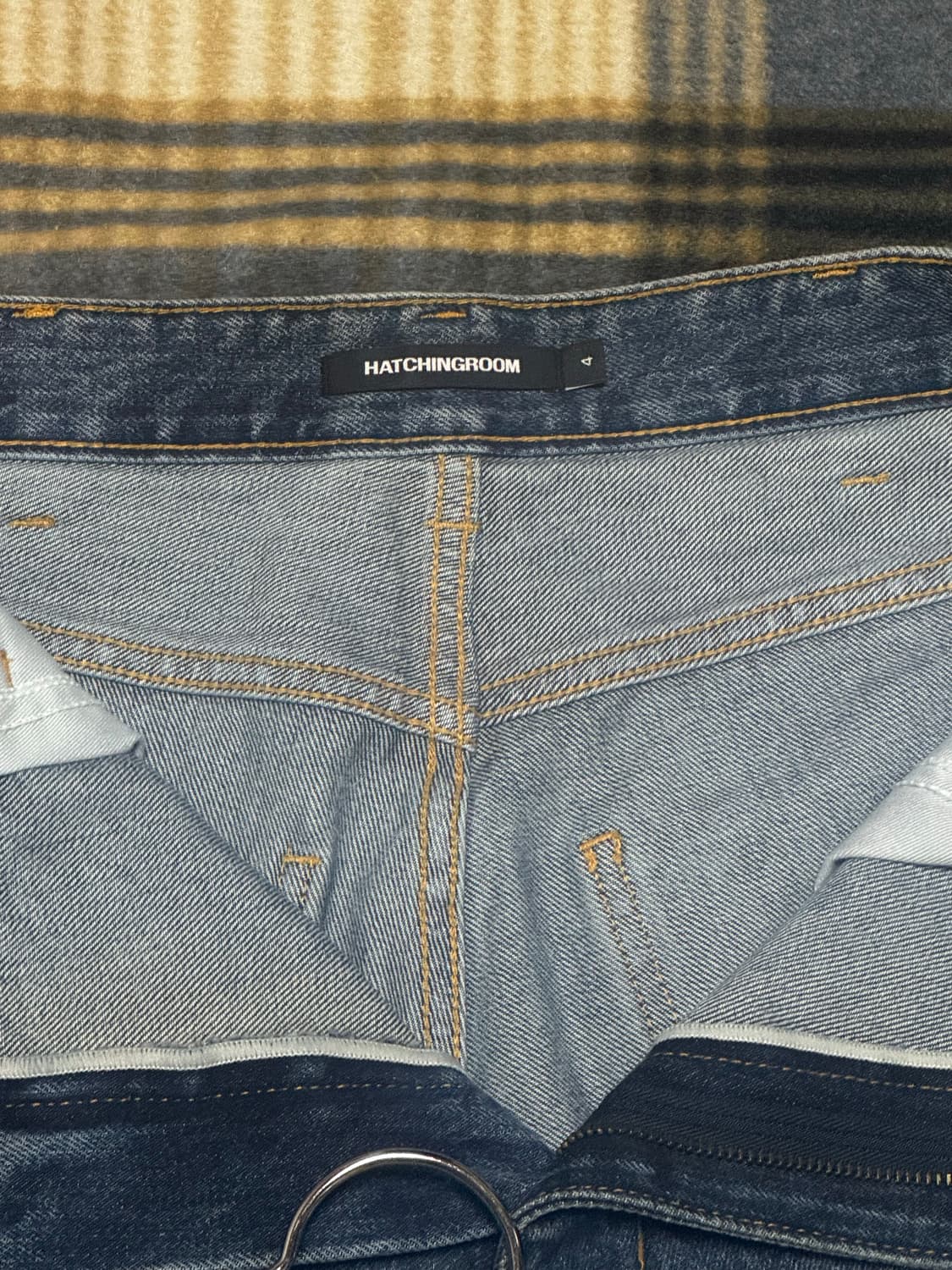 해칭룸 와이드 커브진 (워시드 블루, 4) 상품이미지3