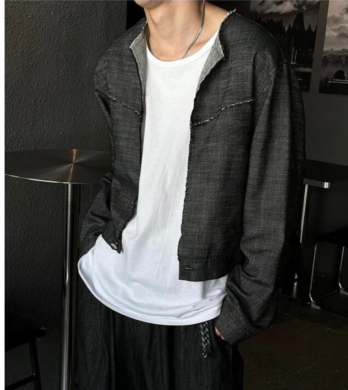 Linen cutting crop jacket 상품이미지1