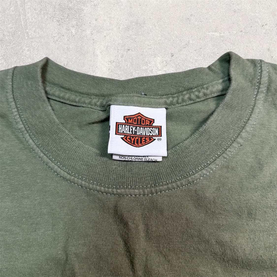 USA 할리 데이비슨 x 헤인즈 튜블라 프린팅 반팔 티셔츠 그린 L 상품이미지3