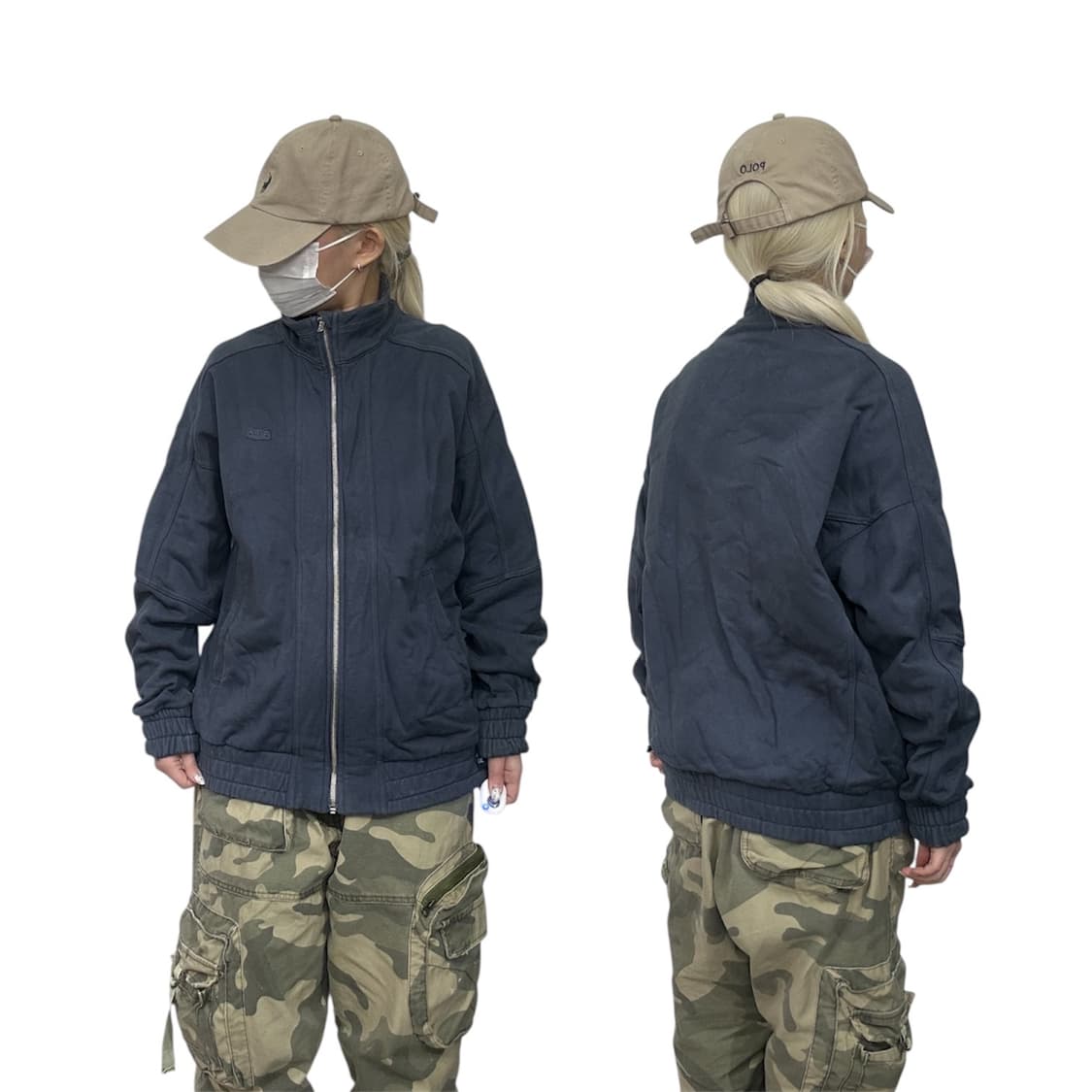 휠라 네이비 오버핏 모직 블루종 자켓 M 상품이미지1