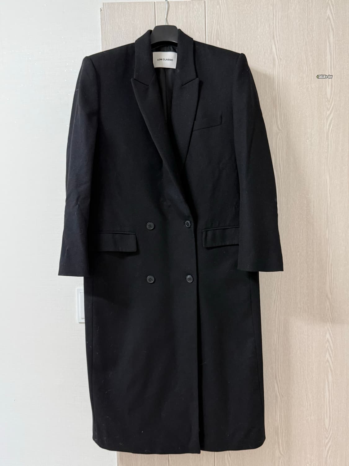 로우클래식 더블 롱코트 블랙 상품이미지1