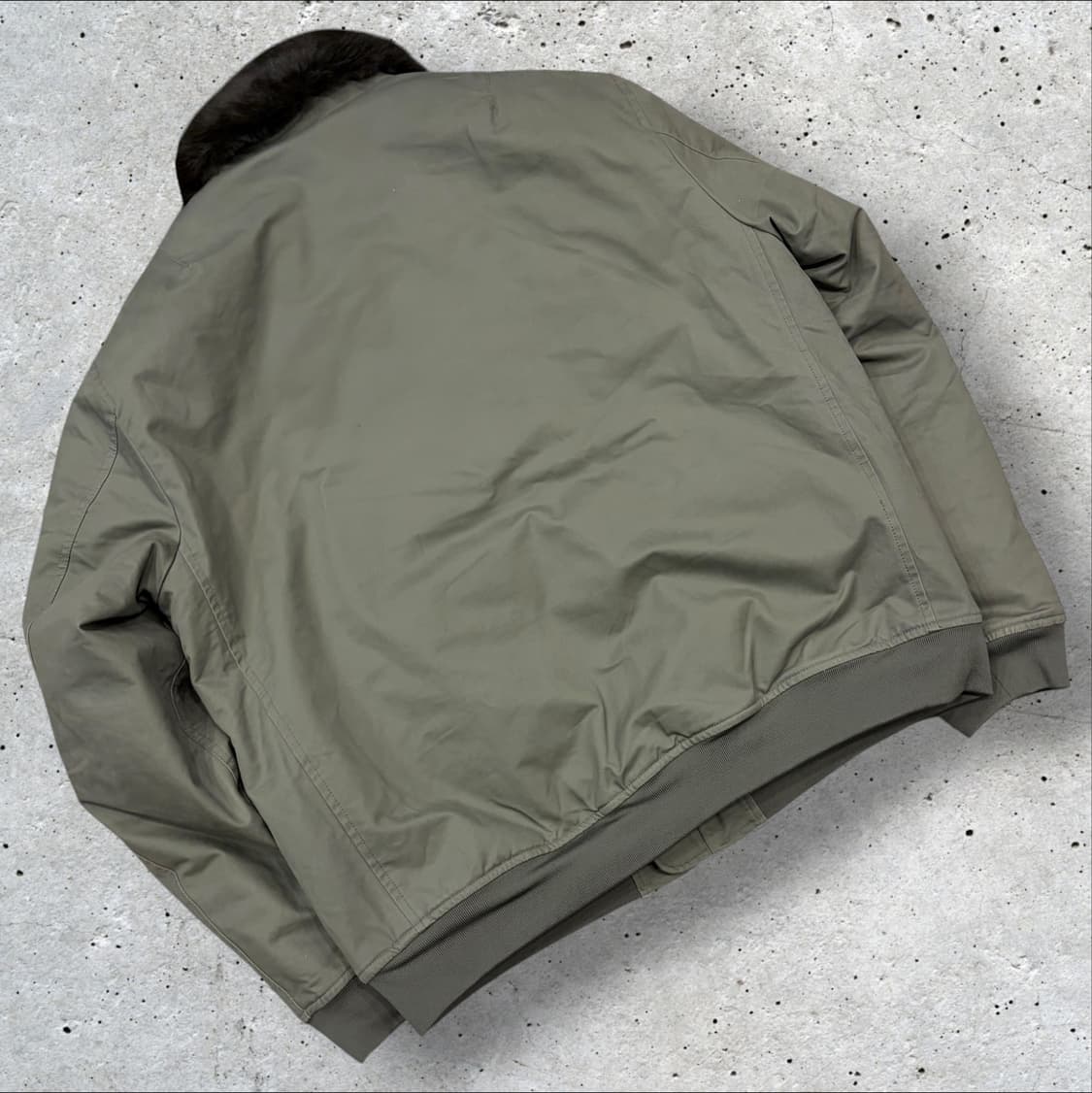 [XXL] 메이든 밀리터리 카키색 퍼 카라 MA-1 항공 점퍼 D476 상품이미지2