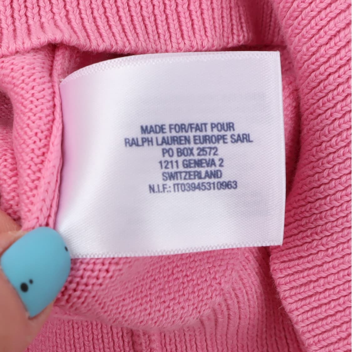 폴로 랄프로렌 라이트 핑크 코튼 브이넥 니트 상품이미지10