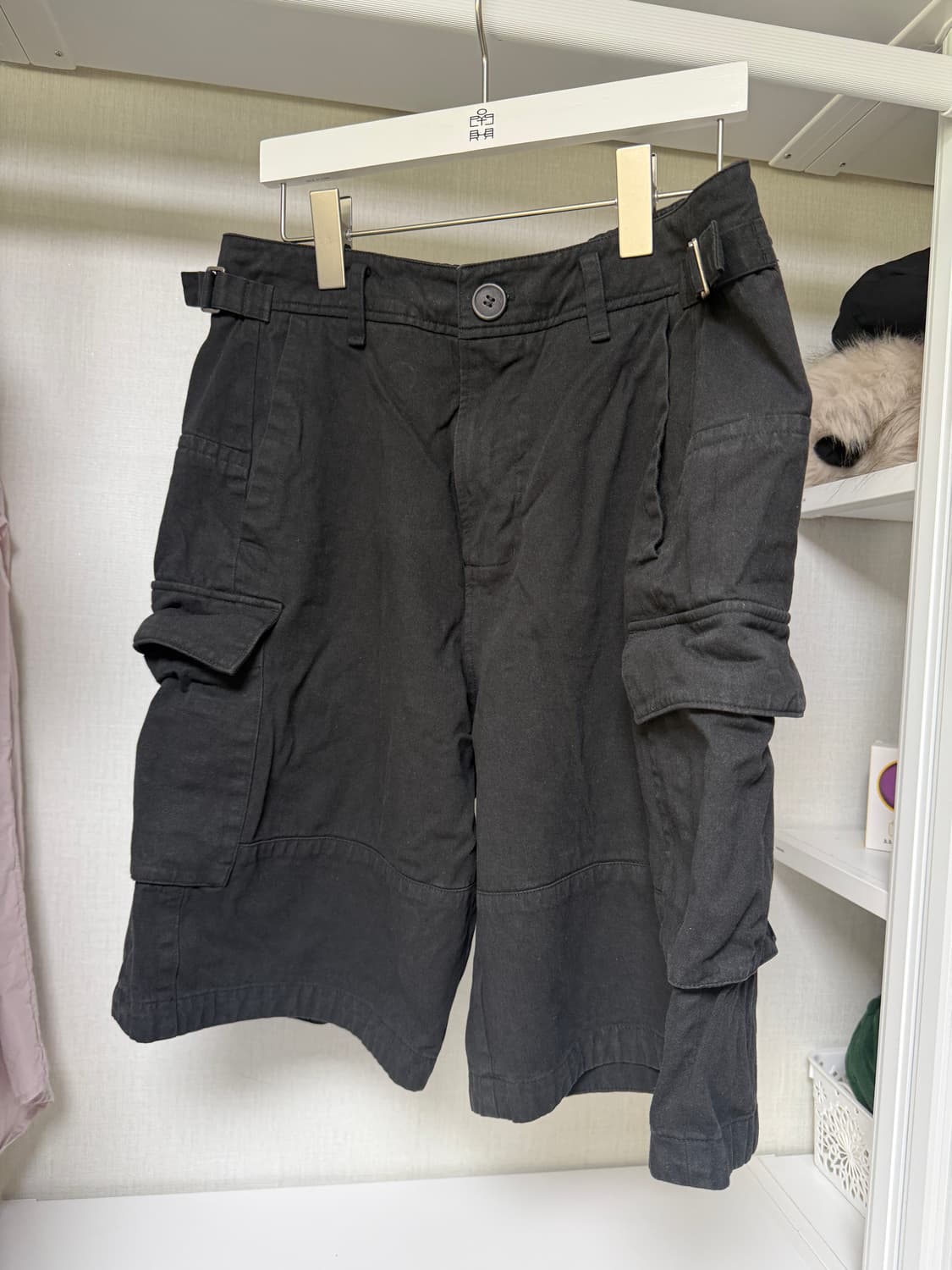 [3,L] 폴리테루 빅카고 1/2 팬츠 페이디드블랙 상품이미지2