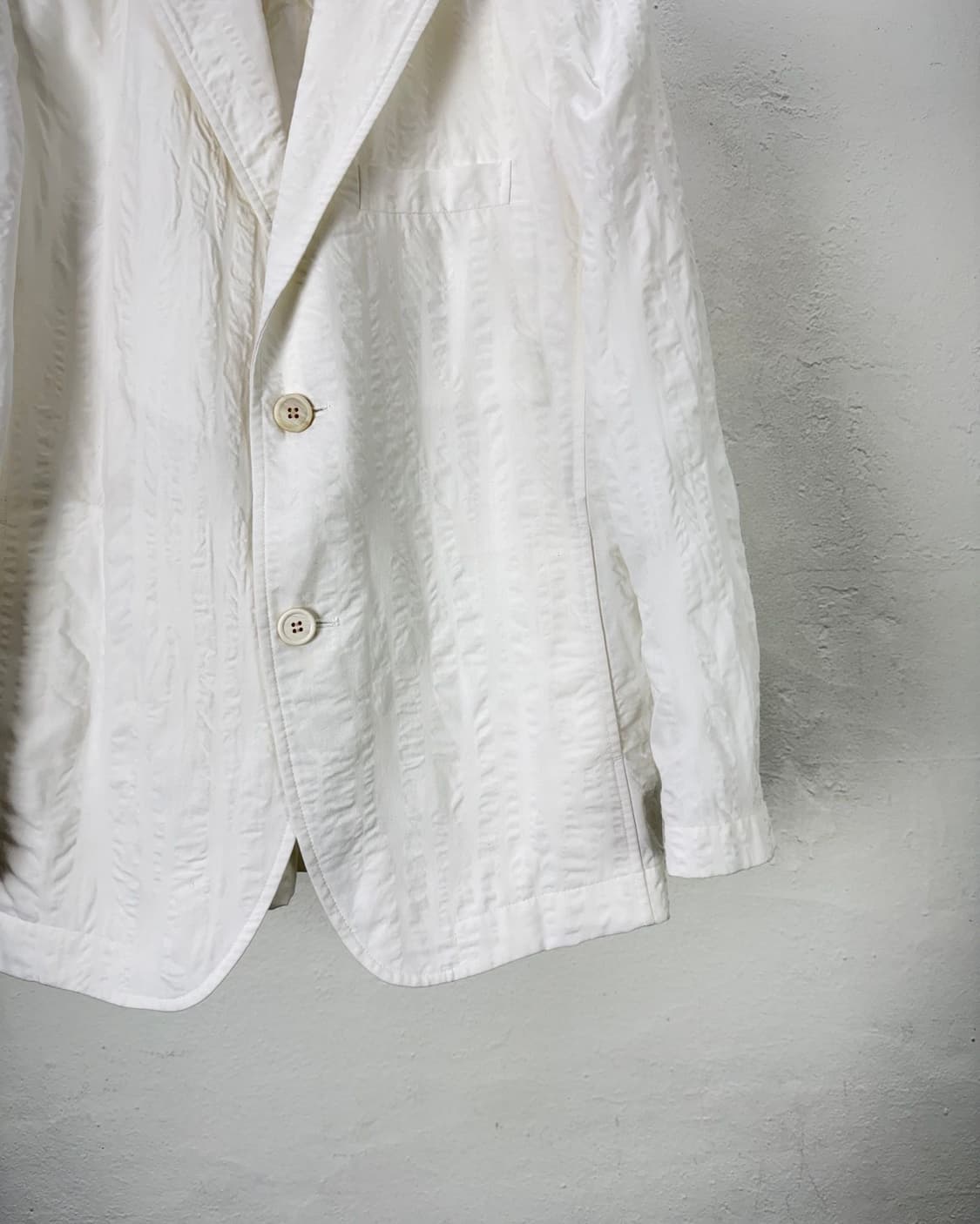 이세이미야케 맨 화이트 핀스 플리츠 링클 2b 블레이저 상품이미지5