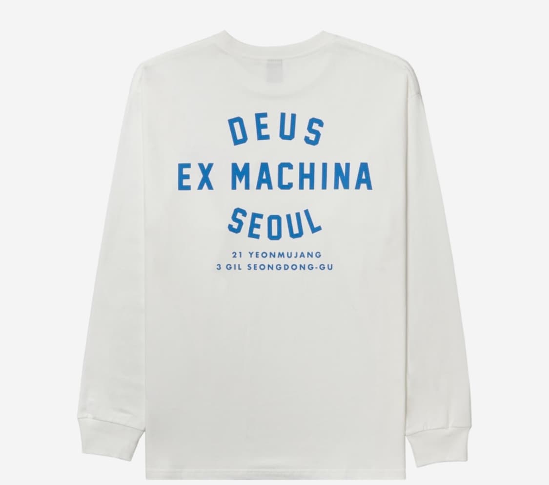 데우스 성수 롱슬리브 화이트 미드나잇블루 상품이미지1