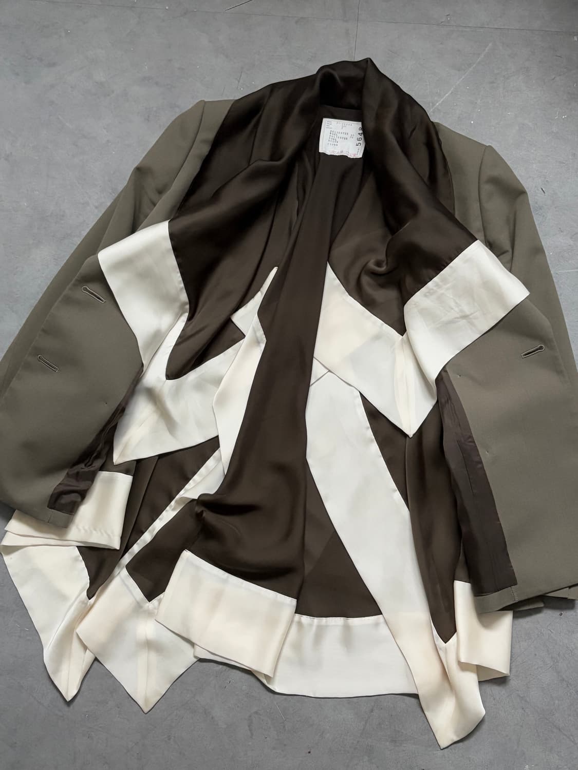 Sacai 사카이 브라운 레이어드 블레이저  상품이미지5