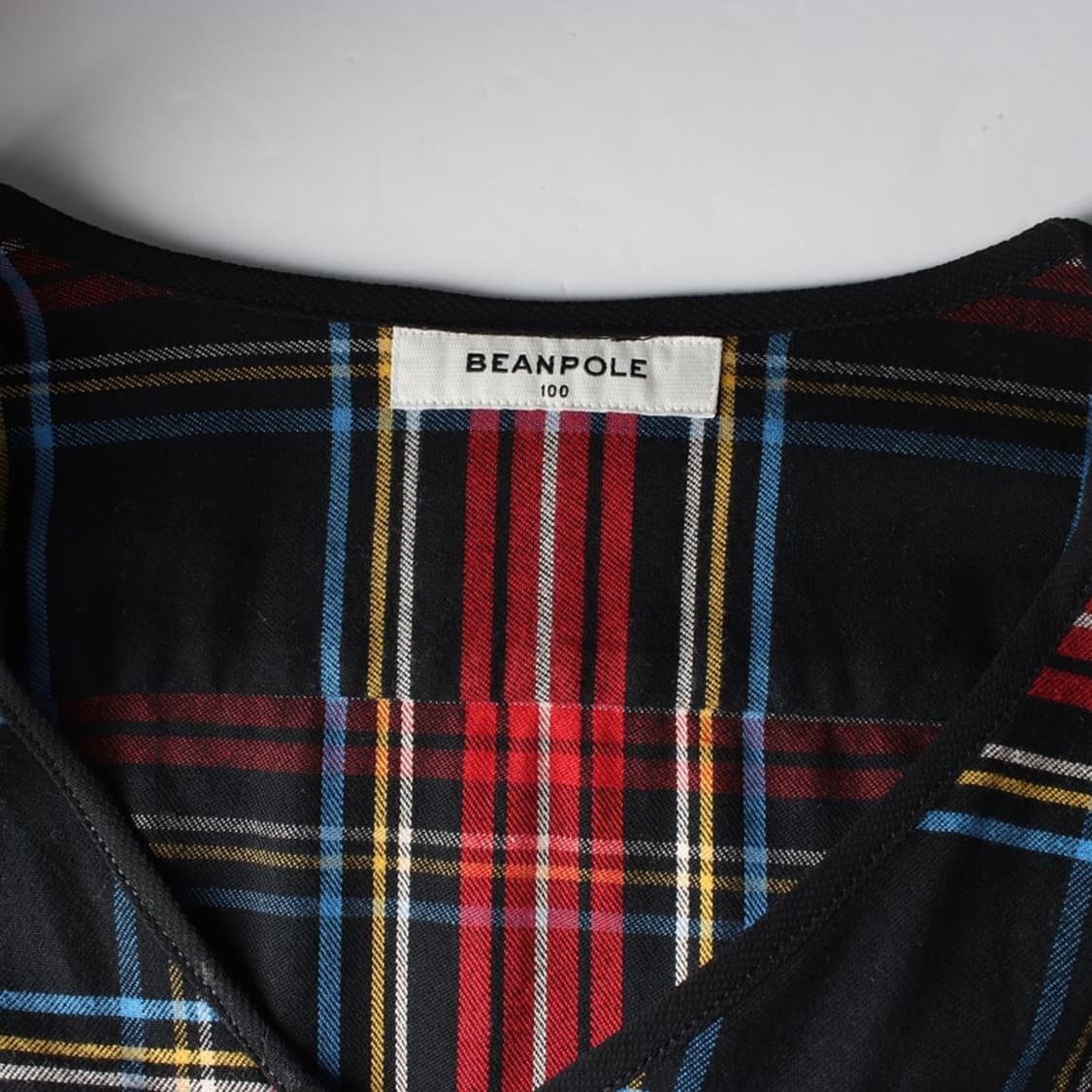 빈폴 타탄 체크 브이넥 코튼 셔츠 L 상품이미지5