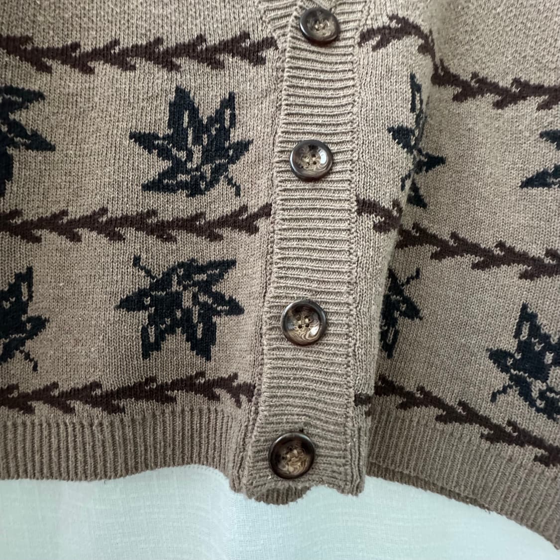 예쁜 브라운 빈티지 스타일 니트 조끼 프리 상품이미지2