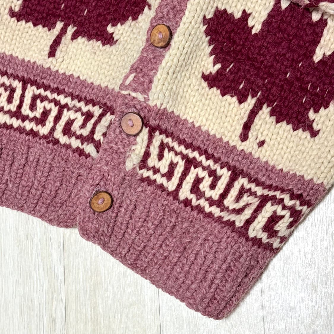 Rare) 로즈핑크/베이지 헤비울 코위찬 상품이미지5