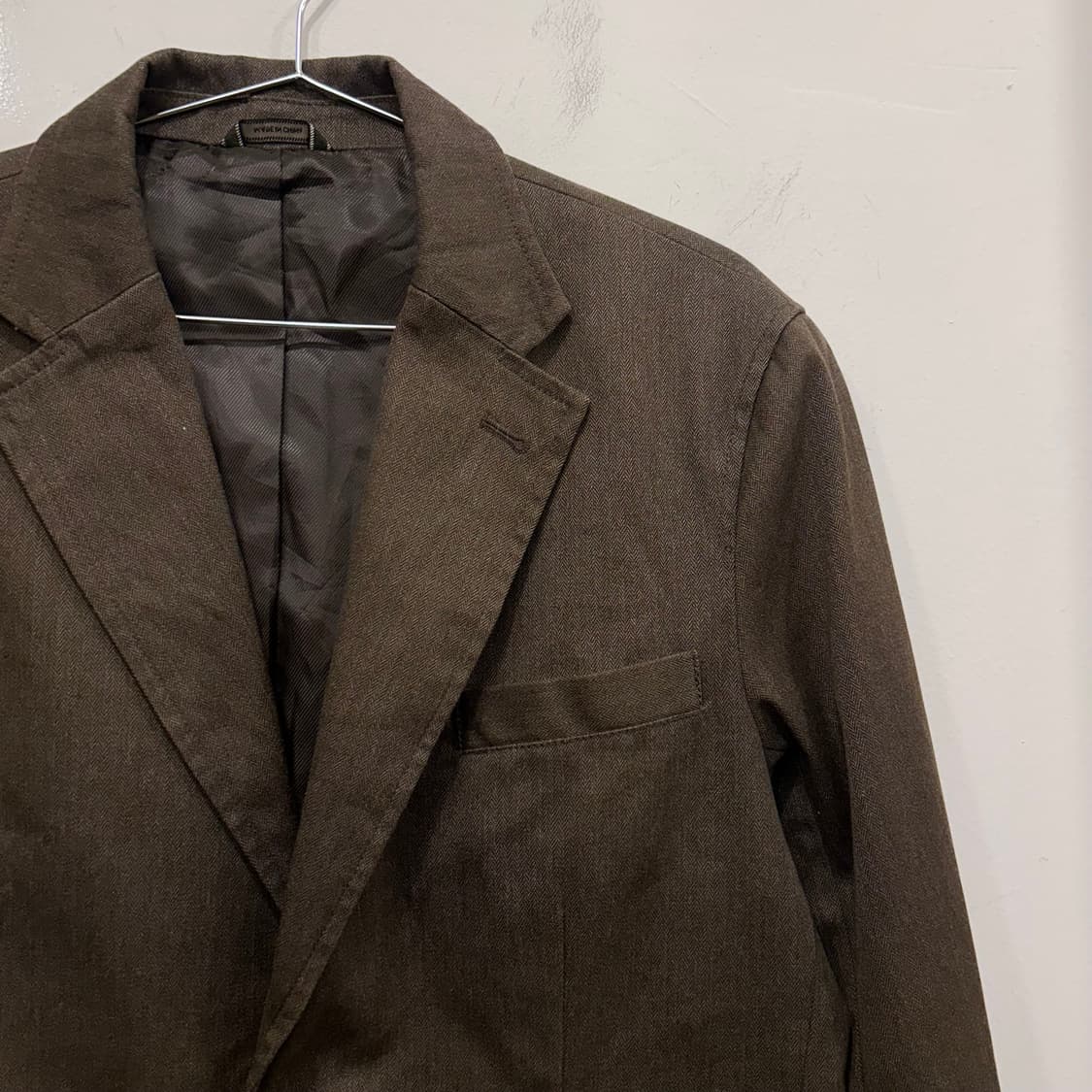 에디바우어 코튼 해링본패턴 쓰리버튼 블레이져 상품이미지1