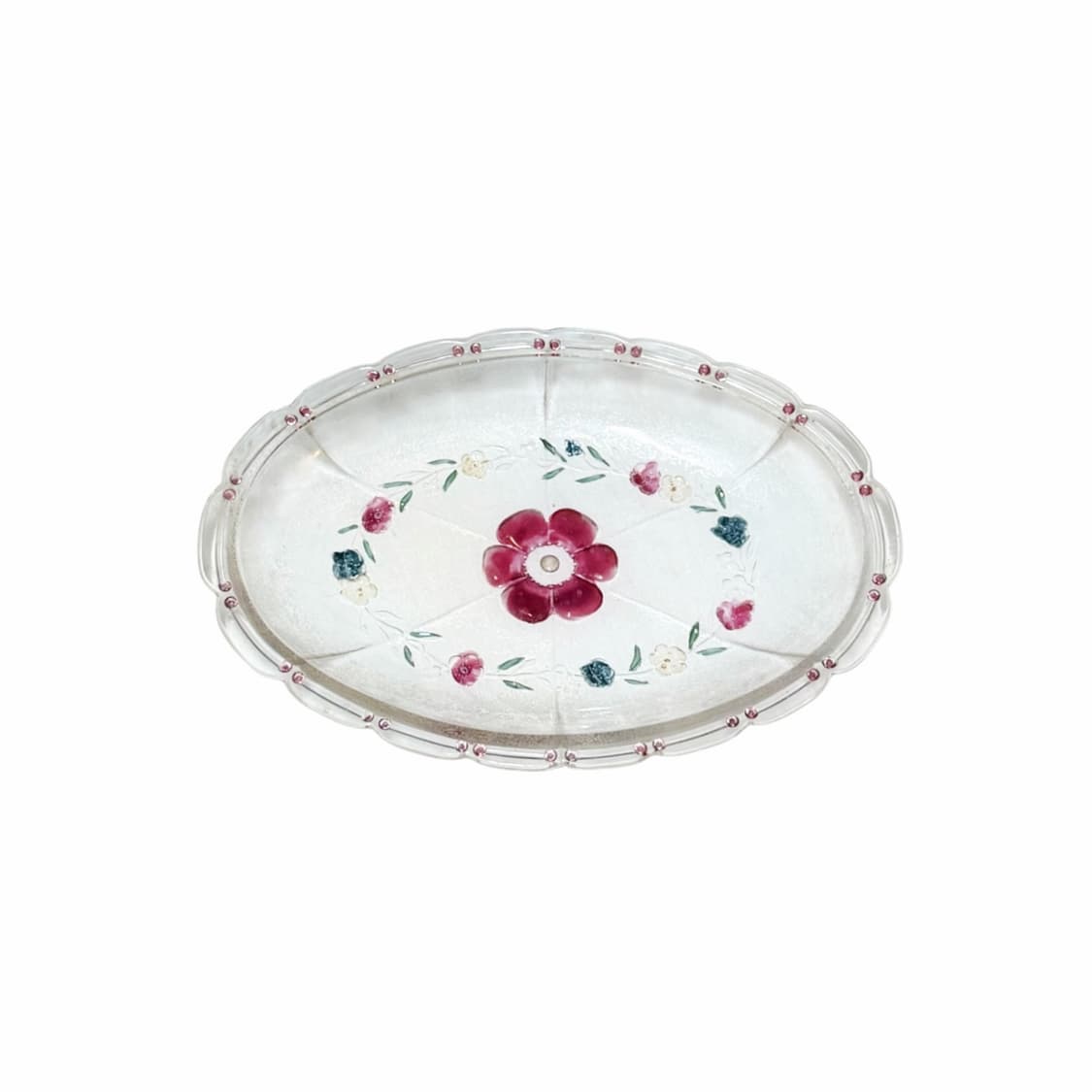 80s 플라워 릴리프 오벌 플레이트 상품이미지1