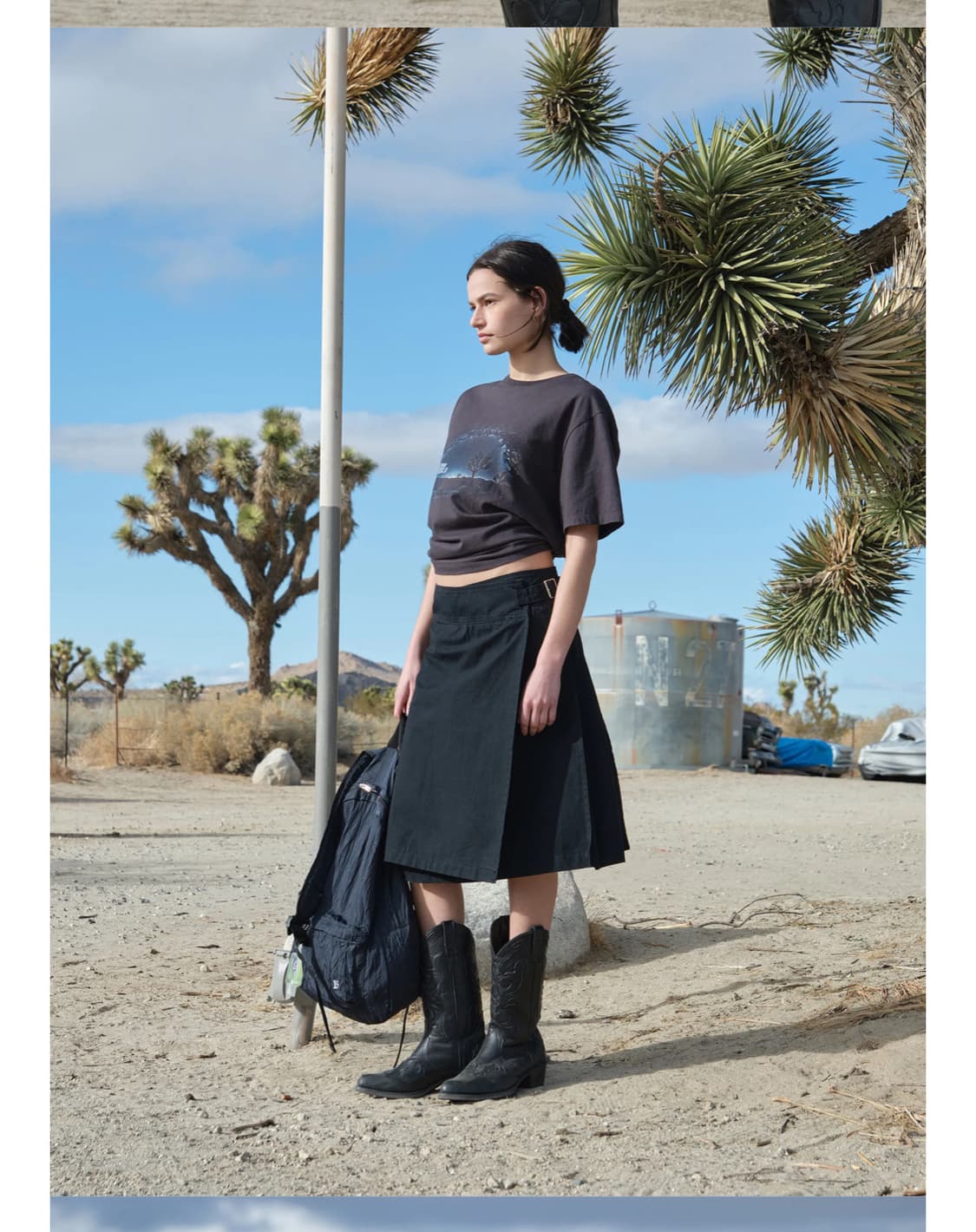 로우클래식 Washed Cotton Pleats Wrap Skirt 상품이미지1