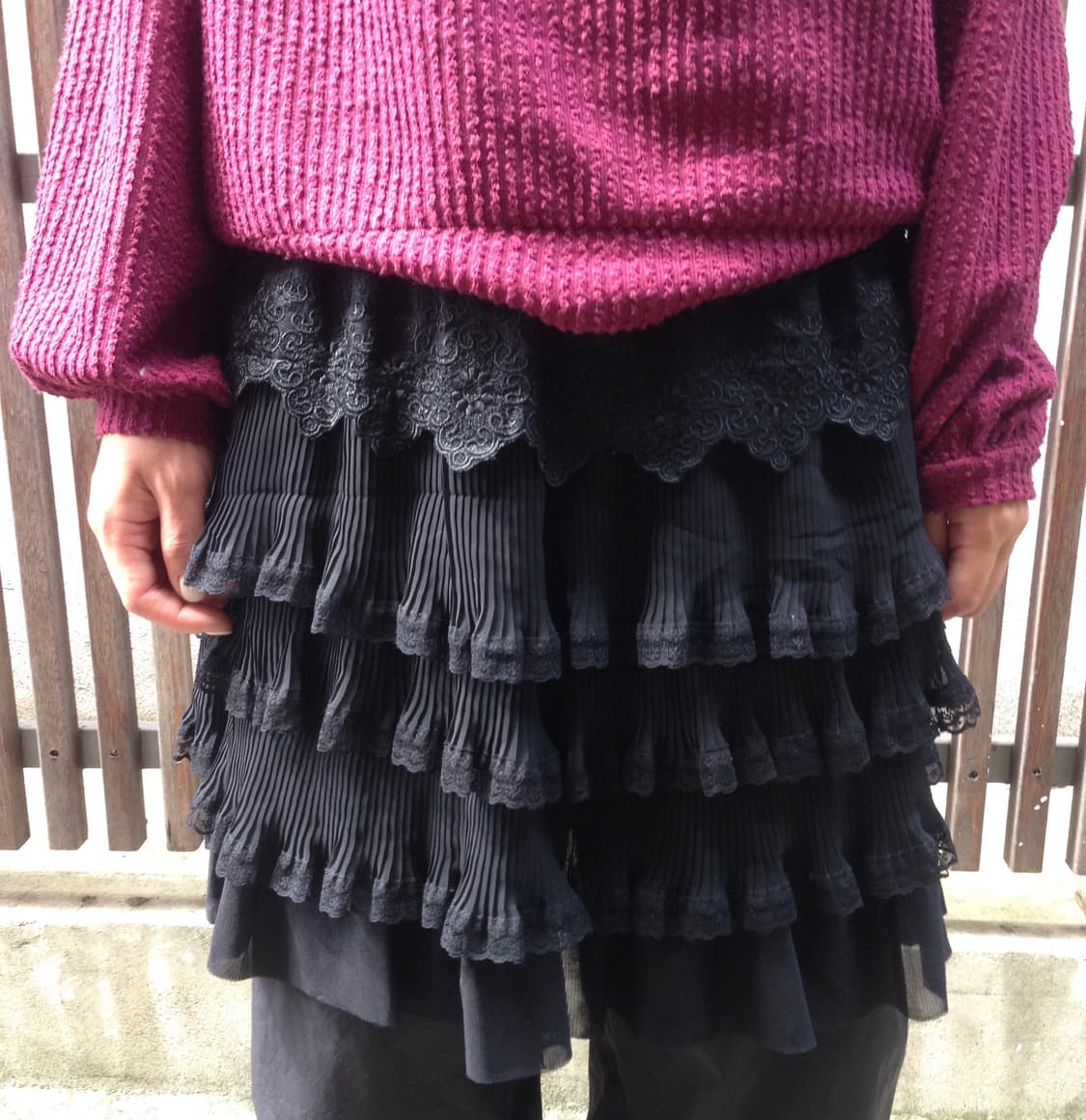 axse femme Lace Frill Skirt 상품이미지2