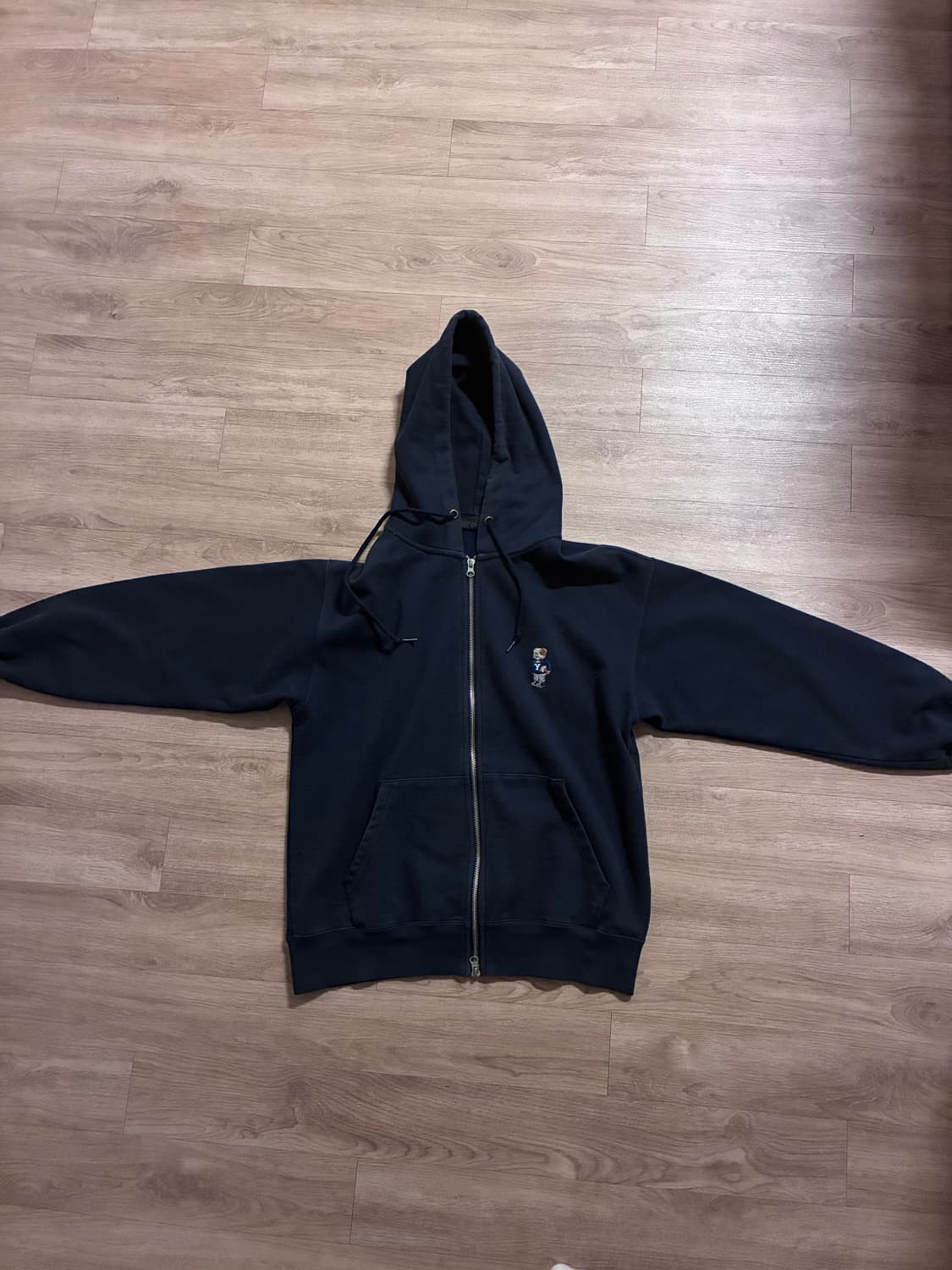 예일 네이비 투웨이 후드집업 상품이미지1