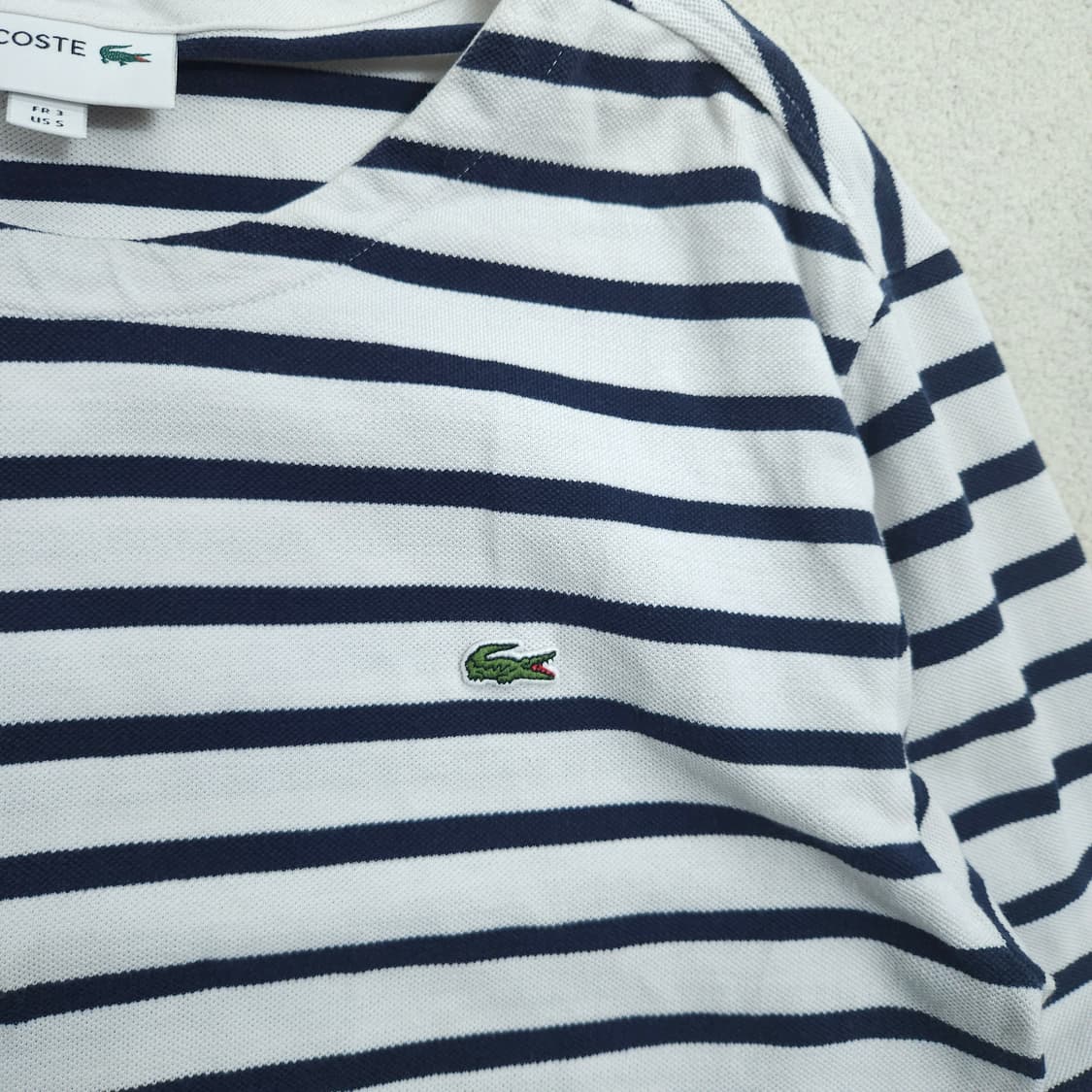 라코스테 스트라이프 긴팔 티셔츠 S 상품이미지3