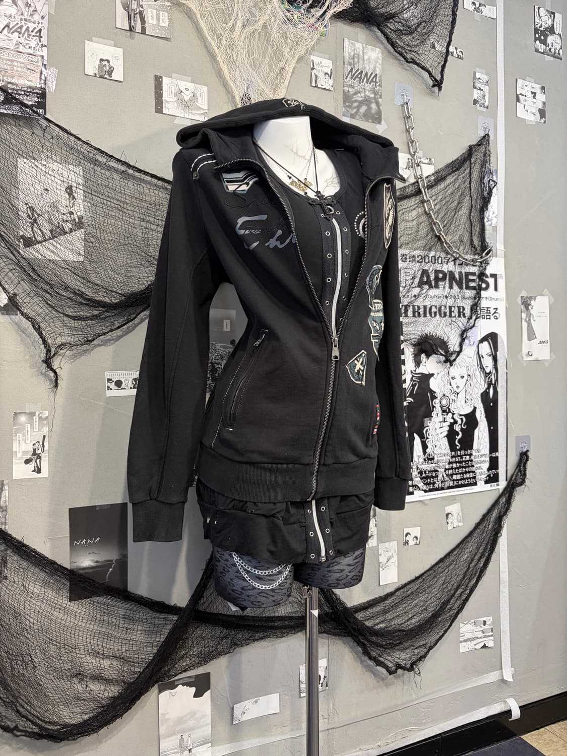 EXR Y2K patch stitch hoodie zip up 상품이미지9