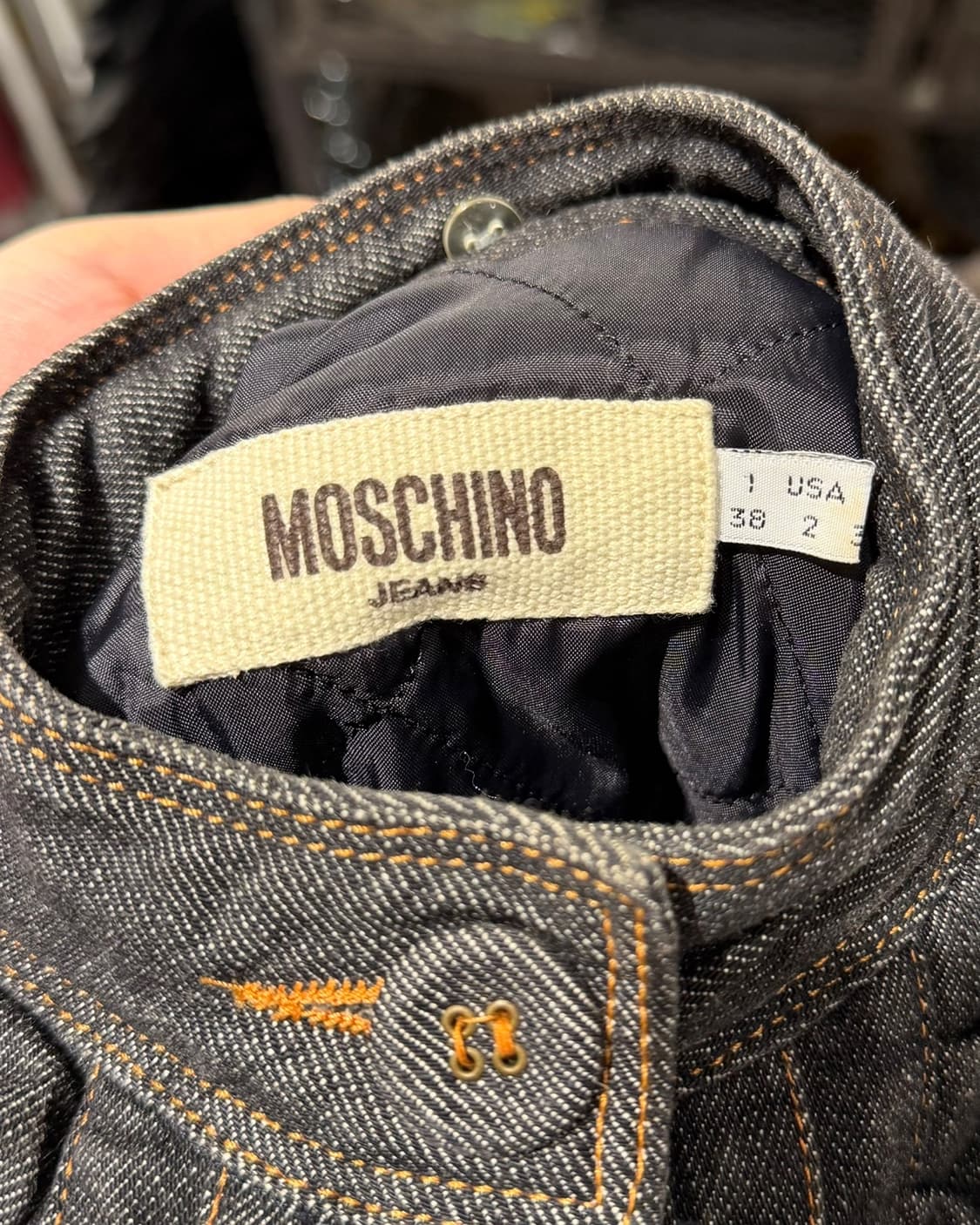 모스키노 진스 블랙 데님 프릴 패디드 자켓 상품이미지8