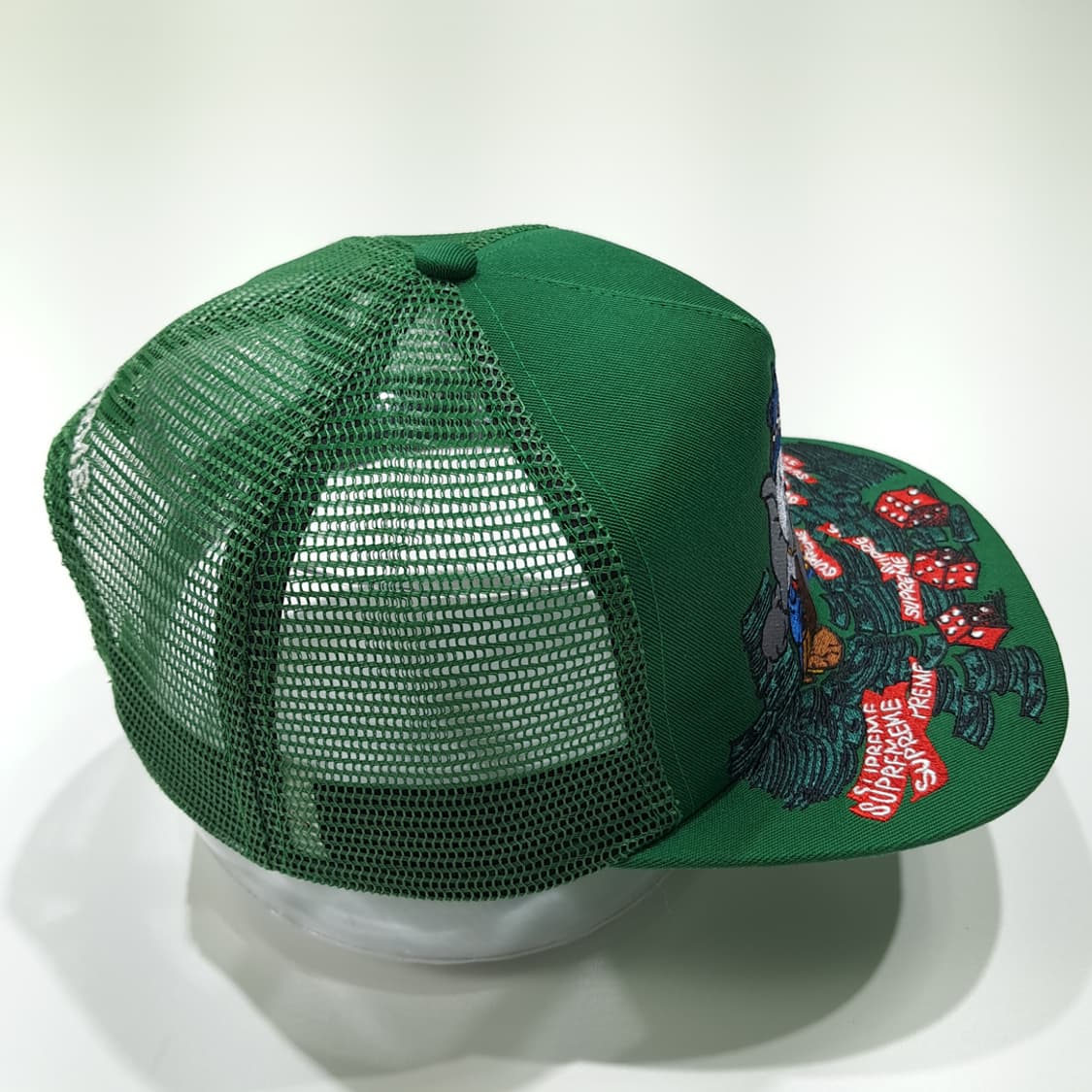 CL840 슈프림 그린 코끼리 & 카지노 자수 메쉬 트러커햇 모자 상품이미지4