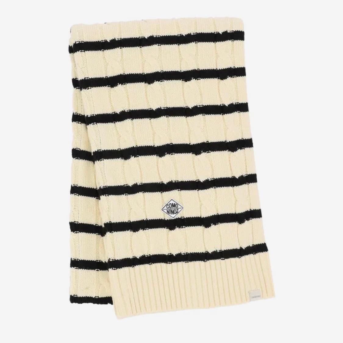 꼬모니노즈 스트라이프 머플러 (아이보리) 상품이미지1