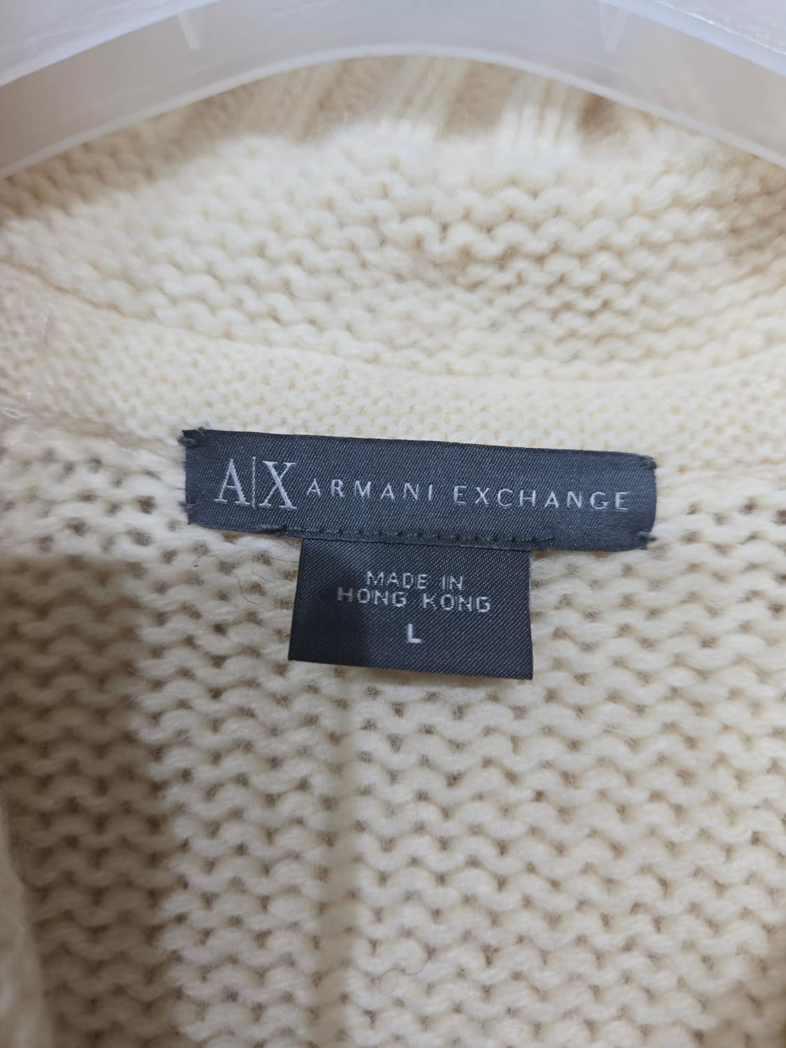 아르마니 익스체인지 아이보리 니트 후드집업 상품이미지5