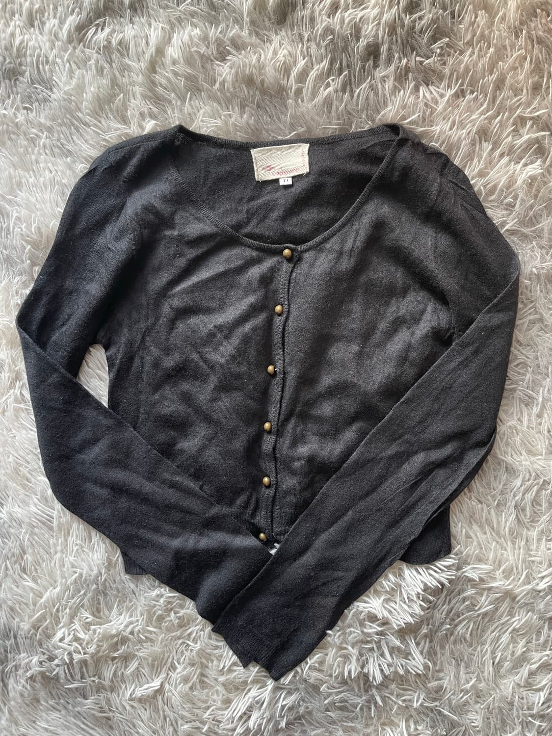 블랙 실크 캐시미어 가디건 상품이미지1